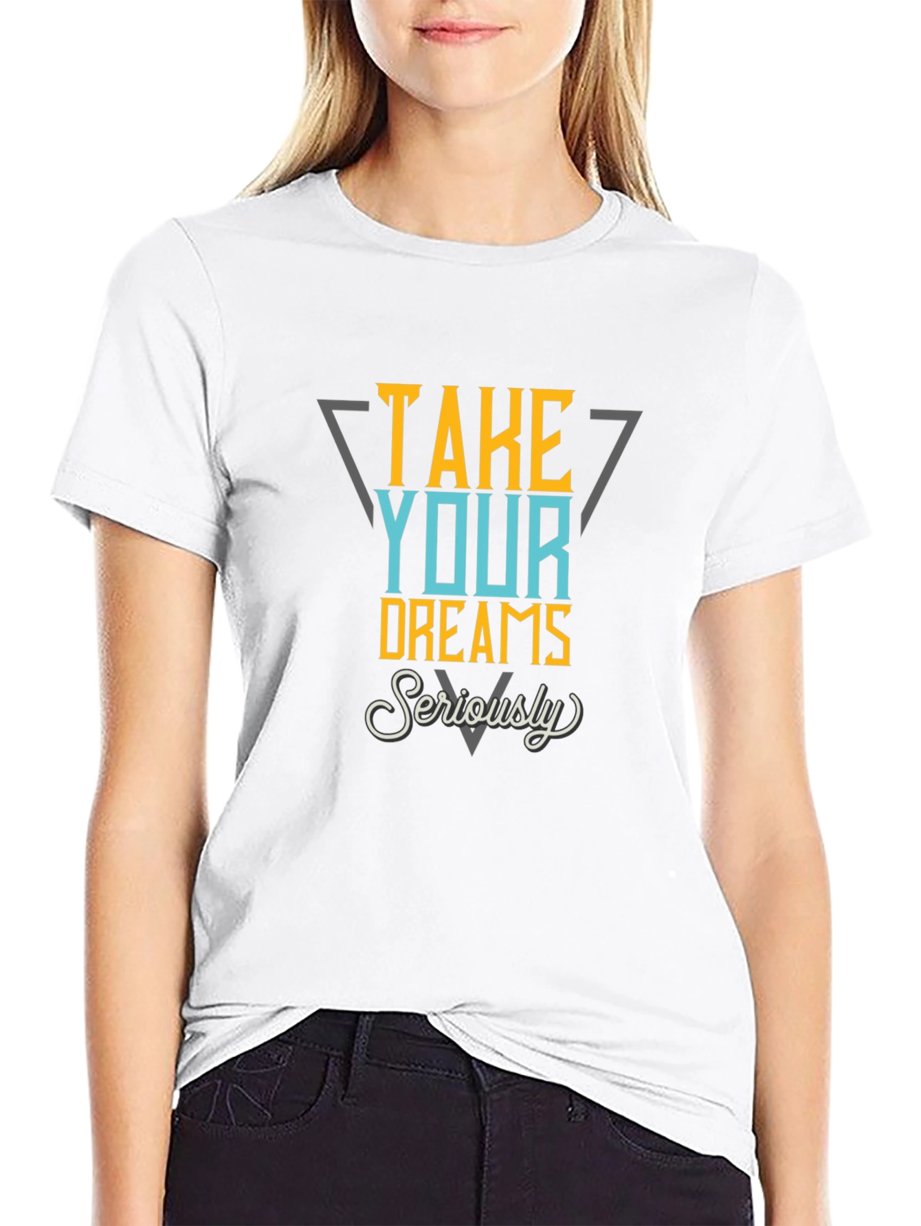 Black Take Your Dreams Seriously Graphic Tee view 9