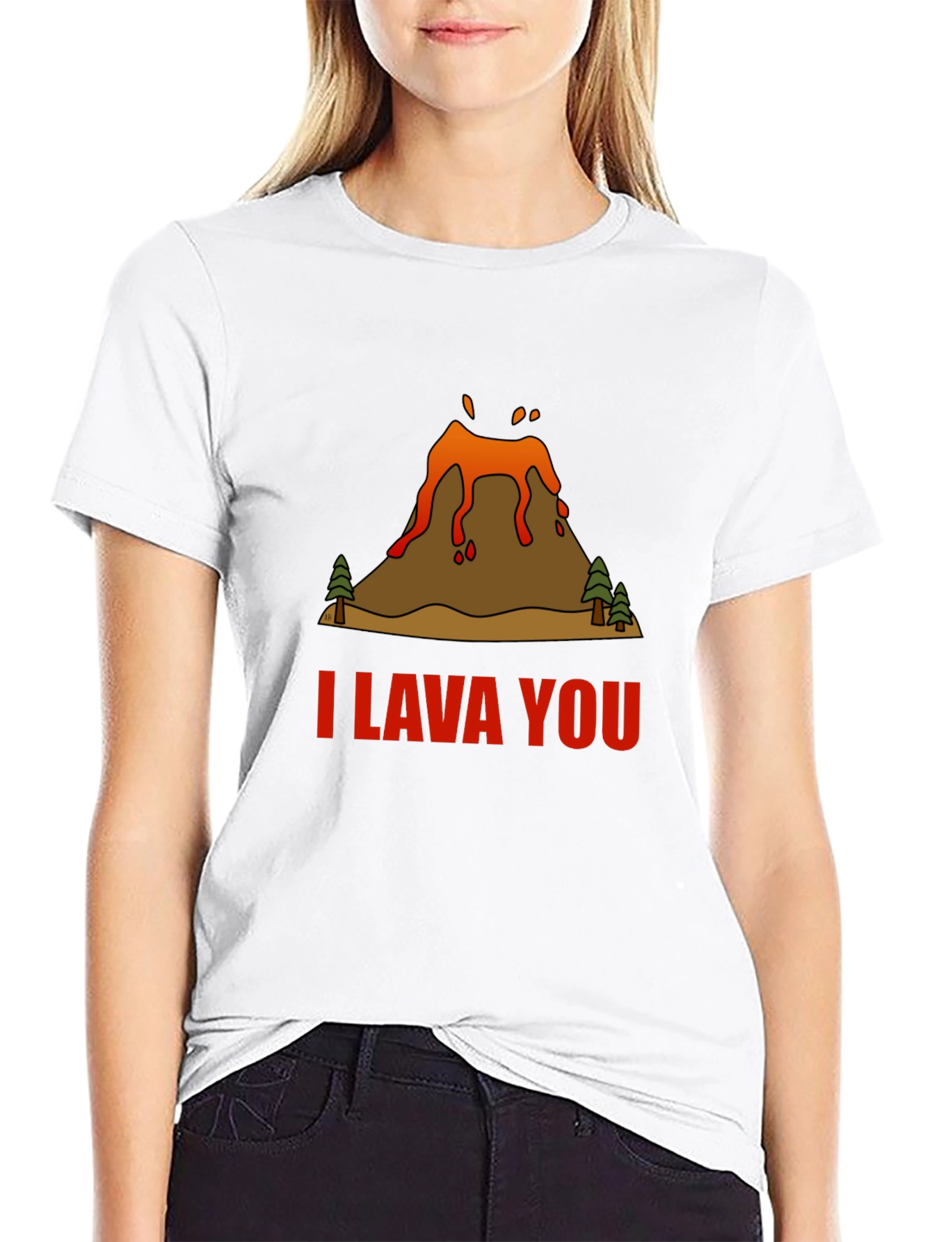Black I Lava You Volcano Graphic Tee - Black view 9