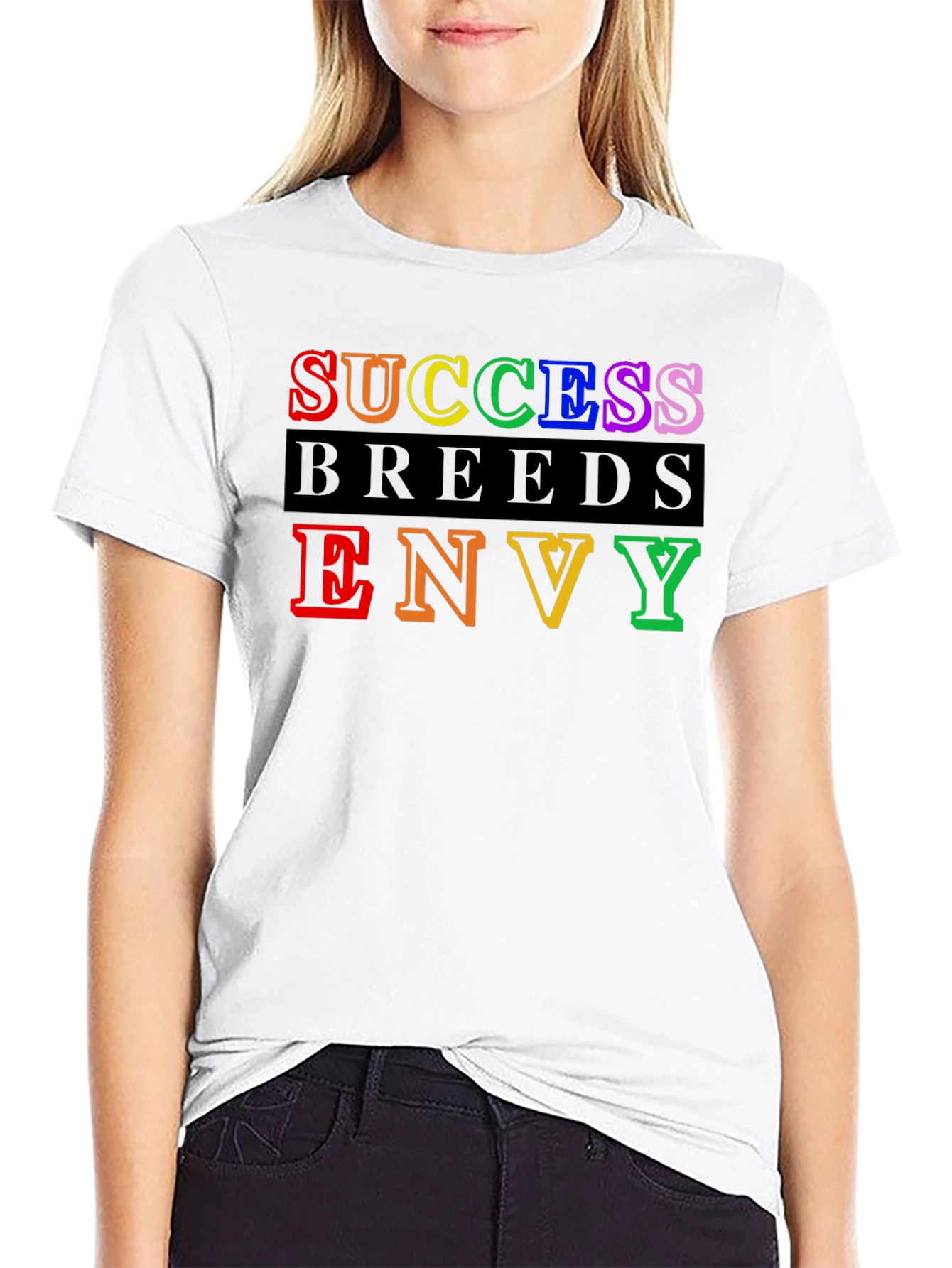 Black Success Breeds Envy Graphic Tee - Bold Statement Shirt view 9