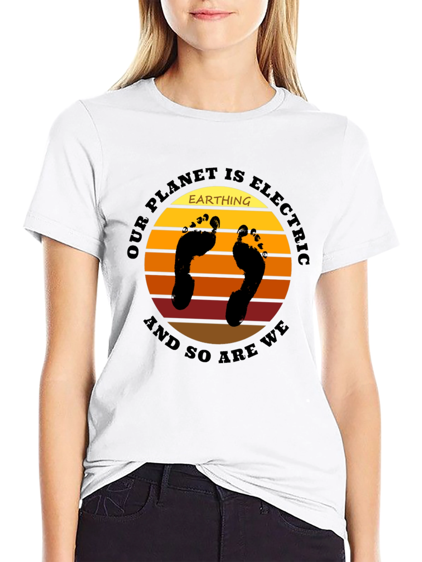 Black Electric Planet Earth T-Shirt view 9