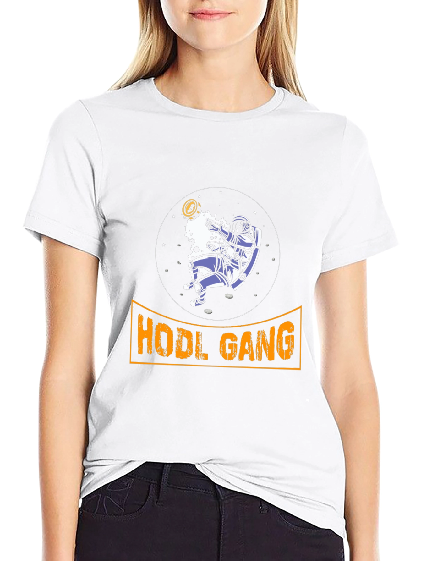 Black HODL Gang Crypto Astronaut T-Shirt view 9