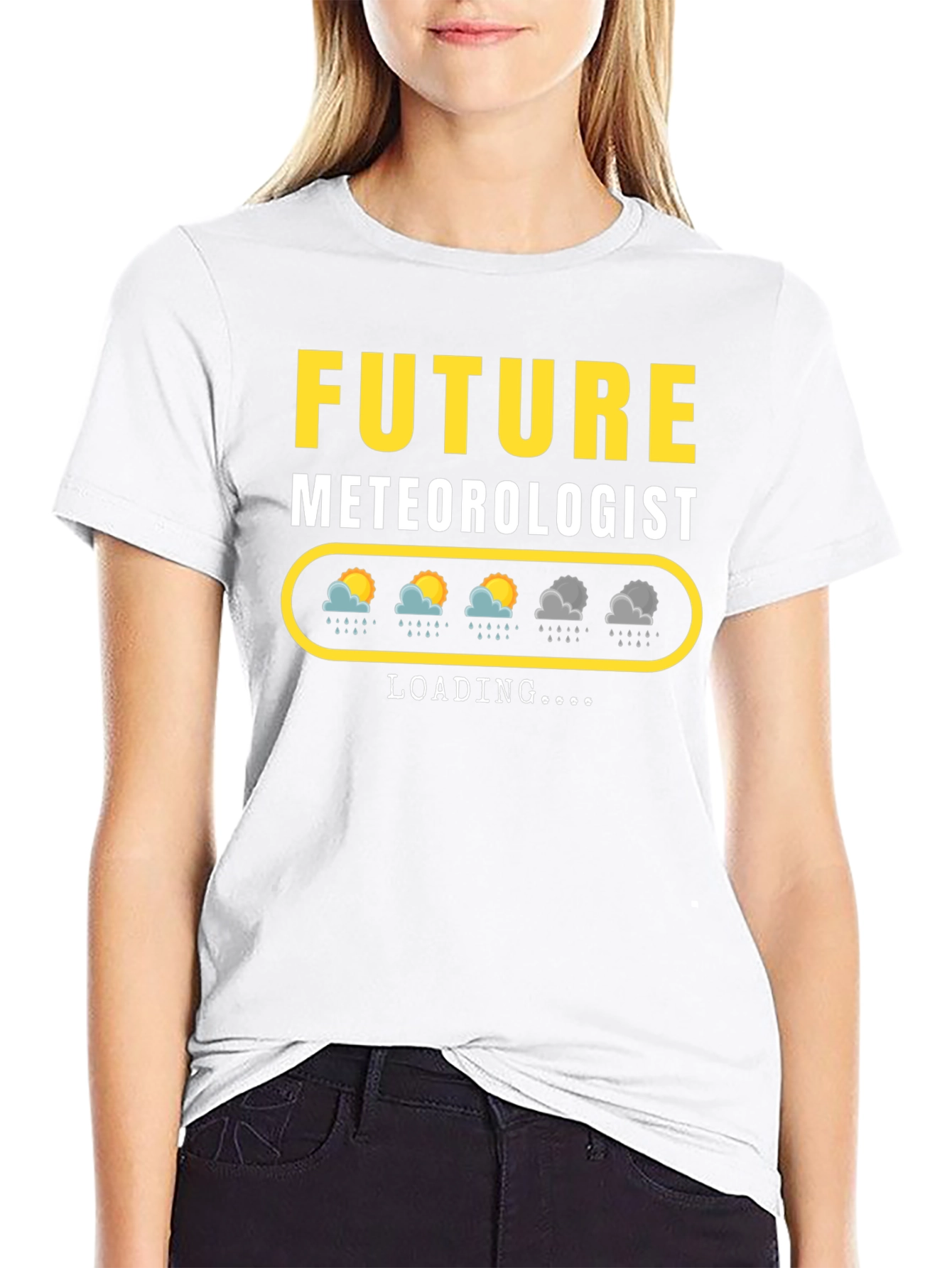 Black Future Meteorologist Loading T-Shirt view 9