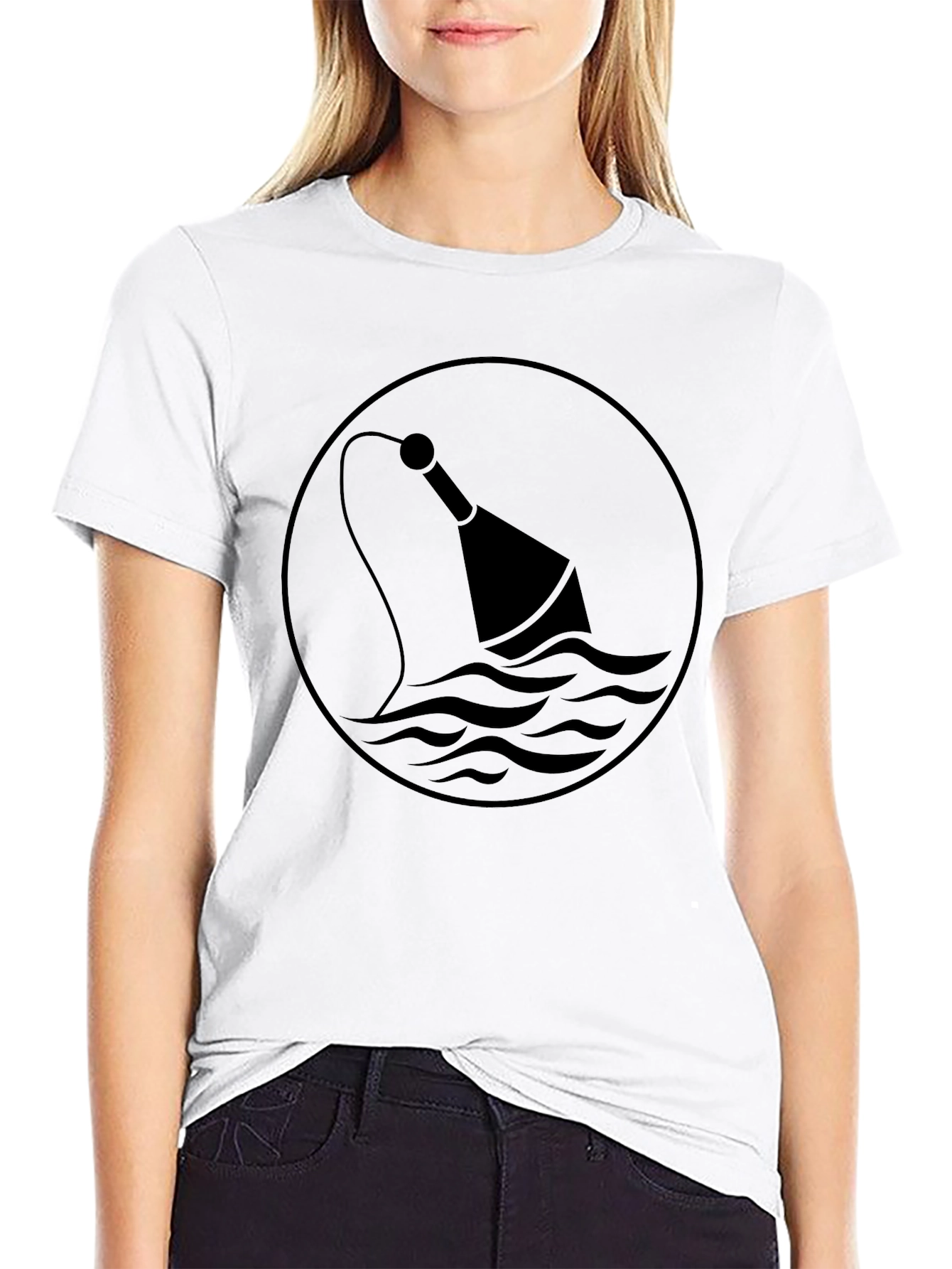 Black Black Nautical Buoy Graphic T-Shirt view 9