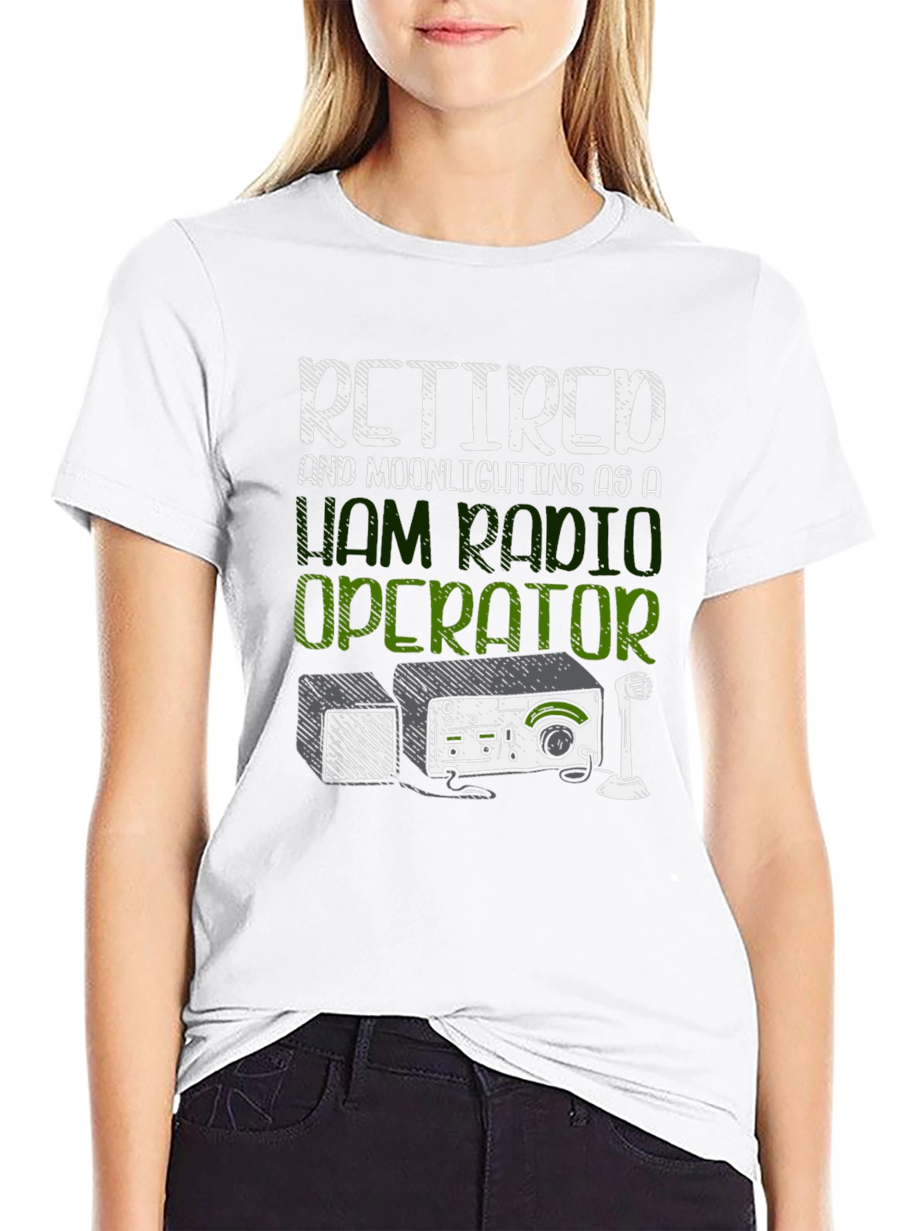 Black Retired Ham Radio Operator T-Shirt view 9