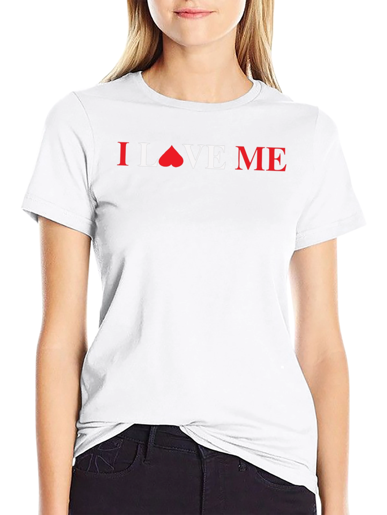 Black I Love Me Graphic Tee - Soft Cotton Blend view 9