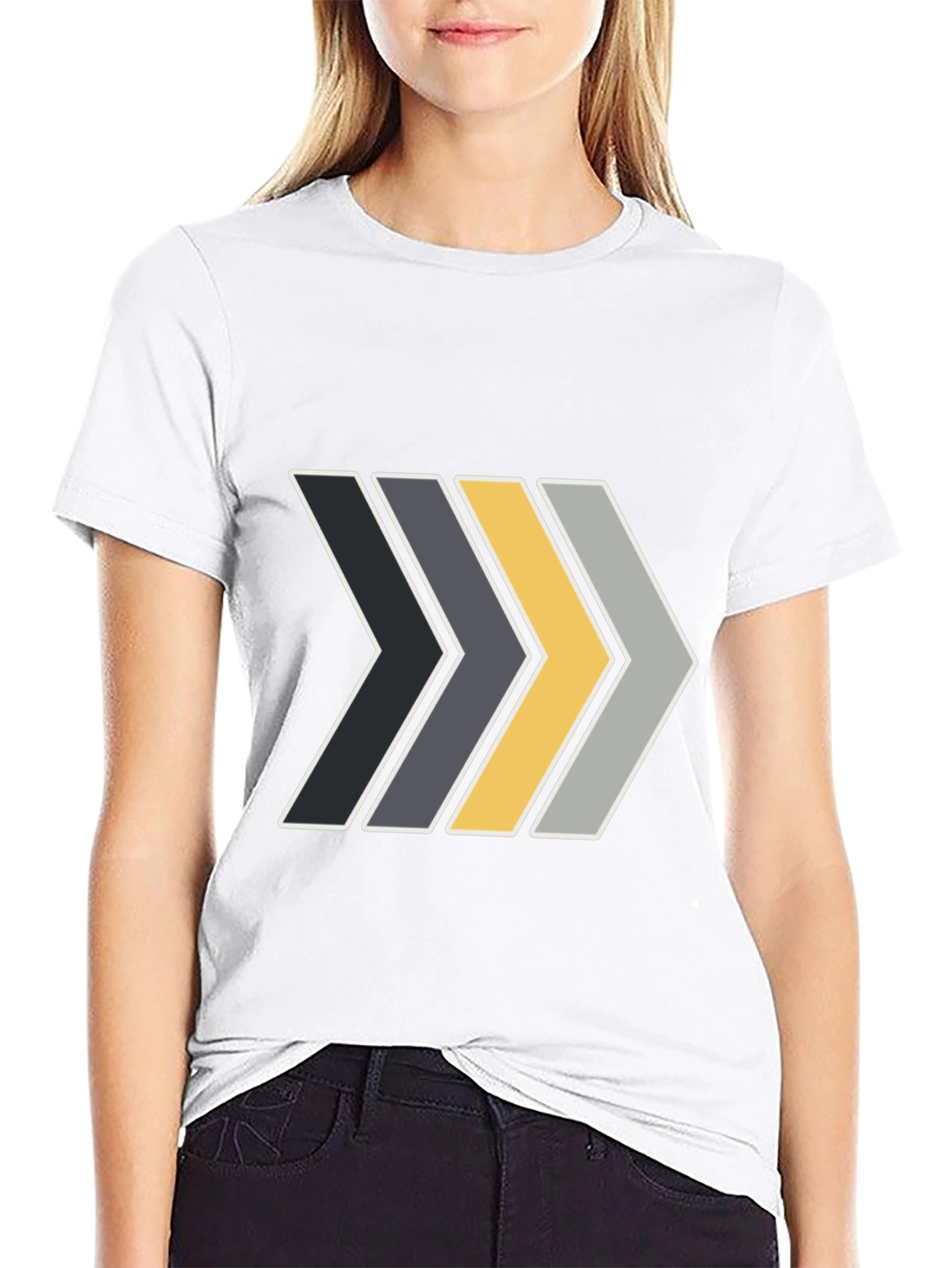 Black Stylish Arrow Graphic Tee - Modern Design view 9