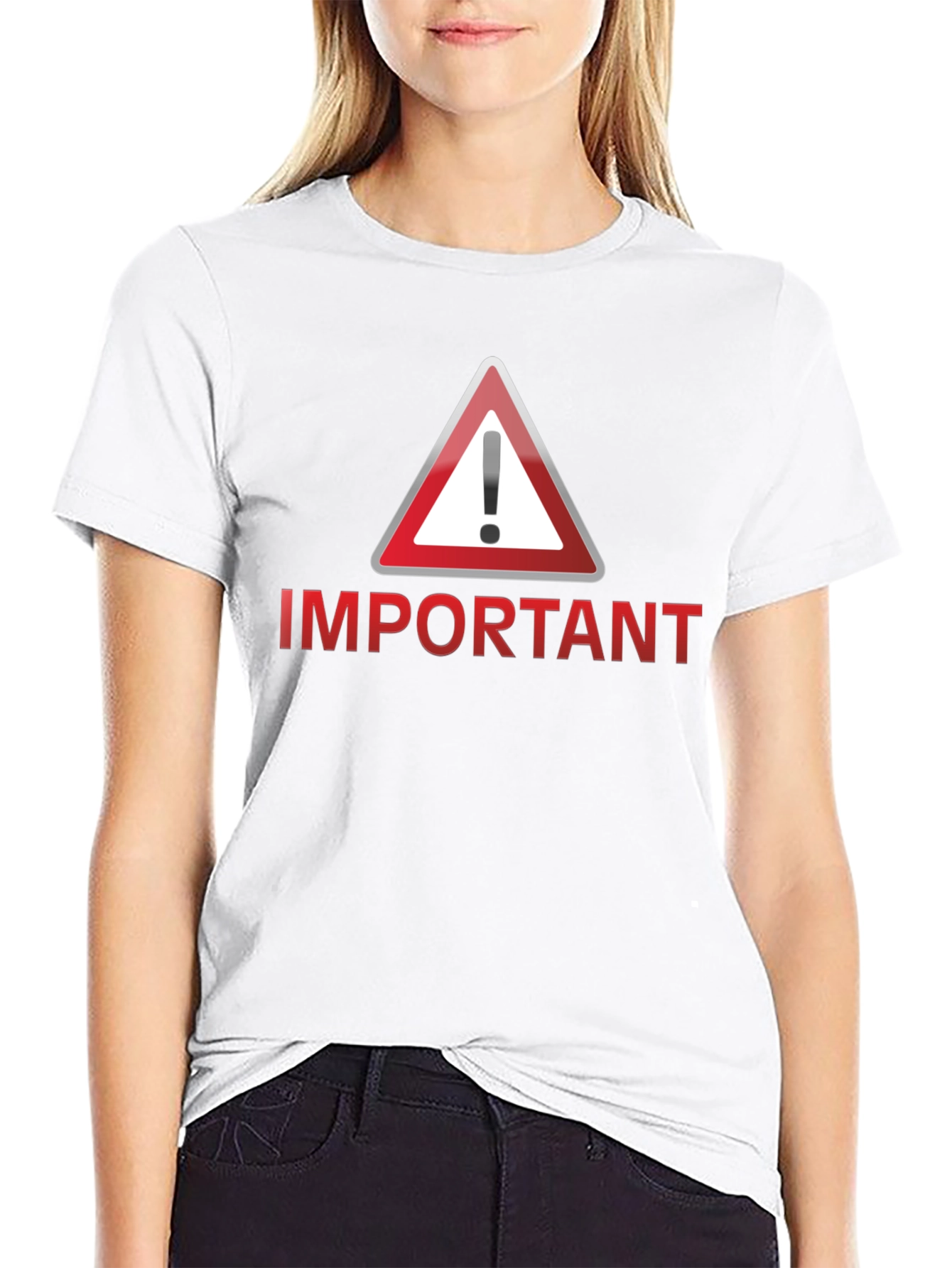 Black Important Warning Sign T-Shirt - Safety First! view 9