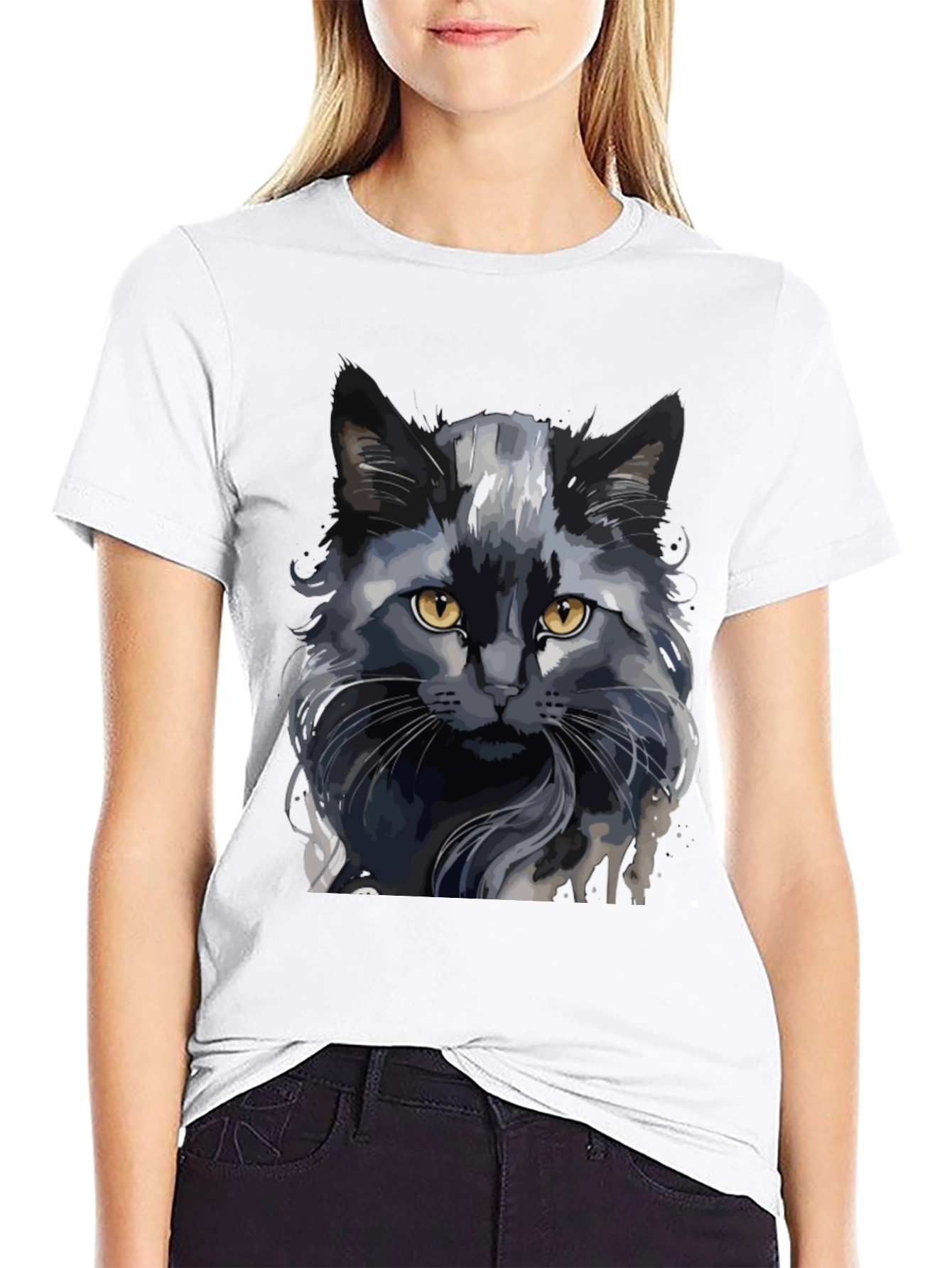 Black Black Cat Graphic T-Shirt view 9