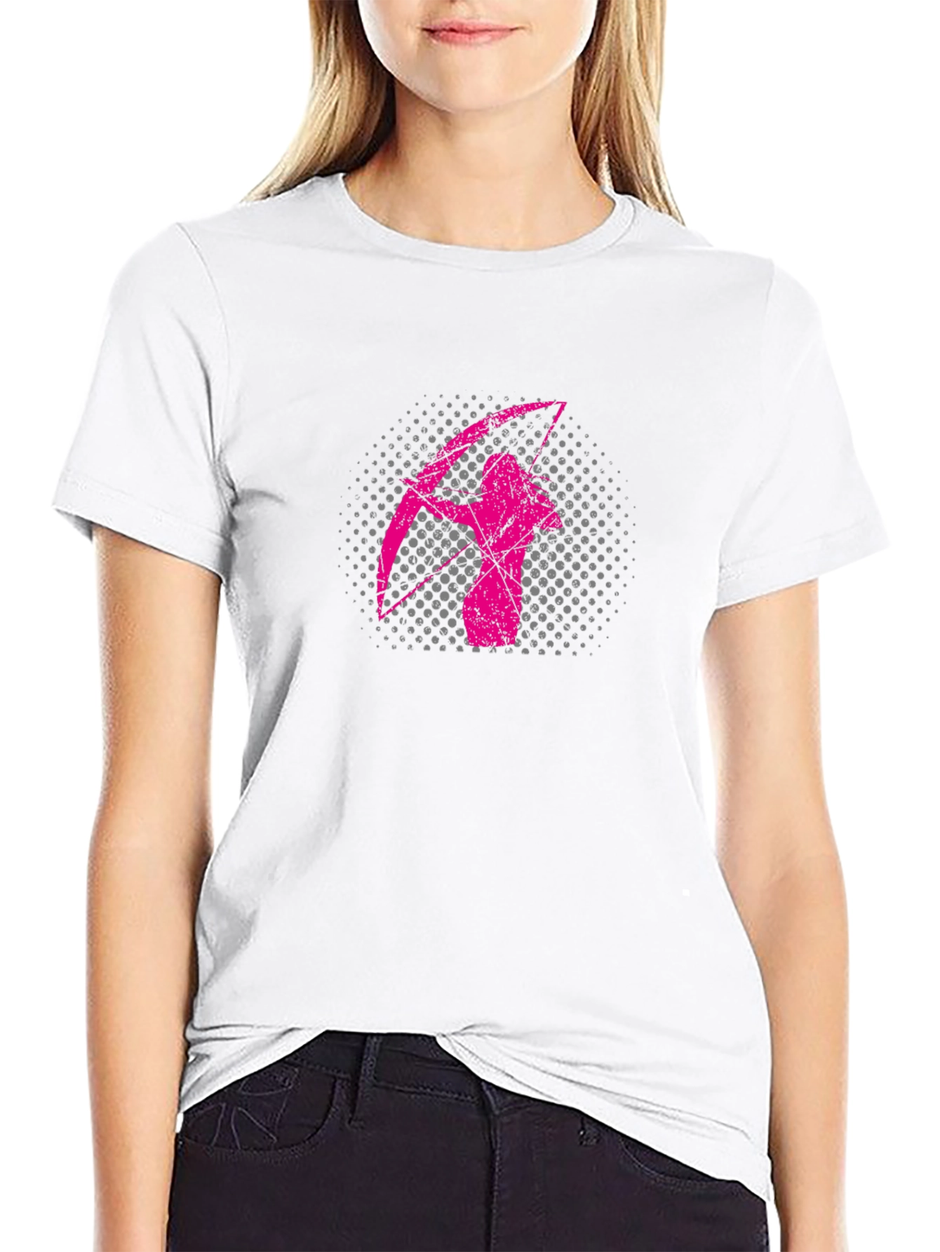Black Pink Archer Graphic Black T-Shirt view 9