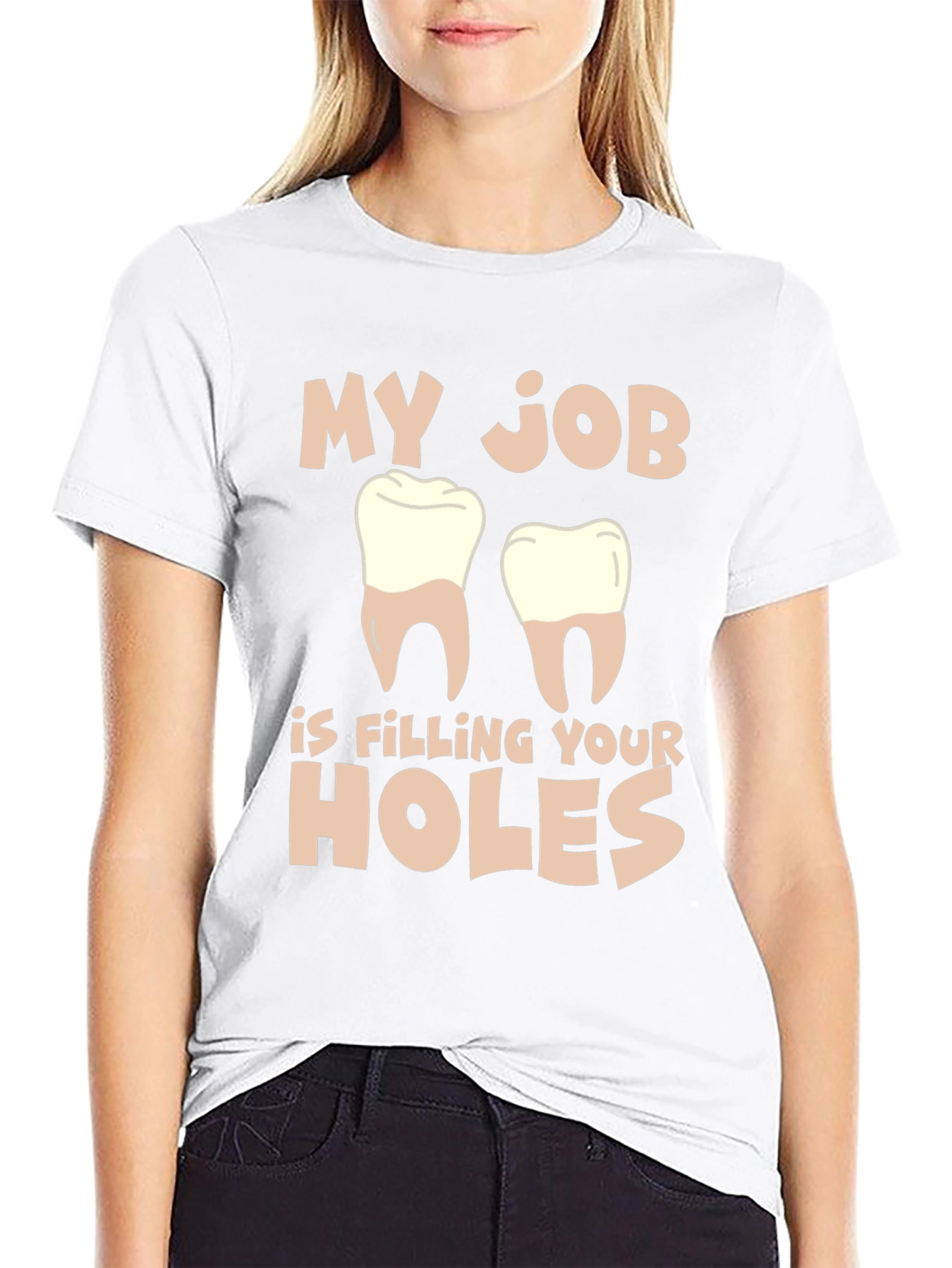 Black Dentist Humor T-Shirt: Filling Your Holes view 9
