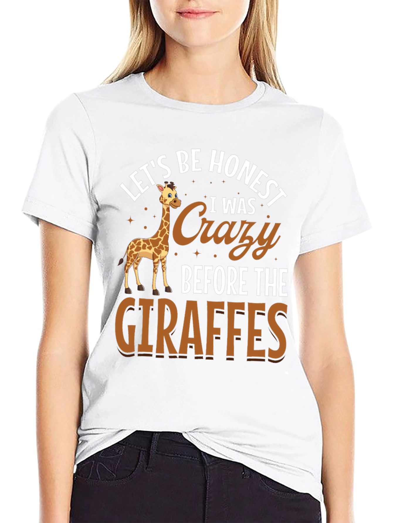 Black Crazy About Giraffes Tee view 9