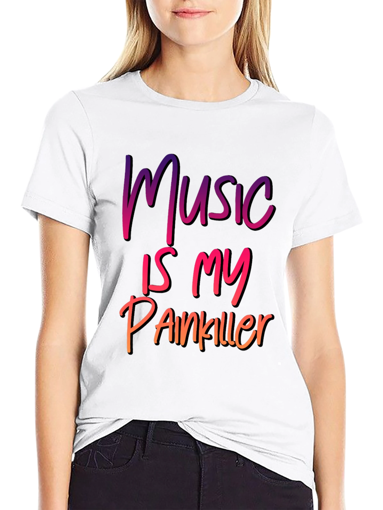 Black Music Is My Painkiller Graphic Tee view 9