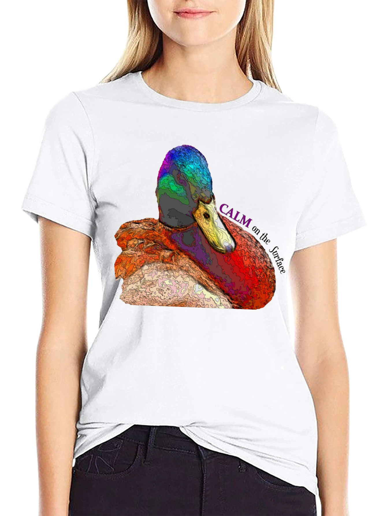 Black Calm Duck Graphic Tee - Men's Black T-Shirt view 9