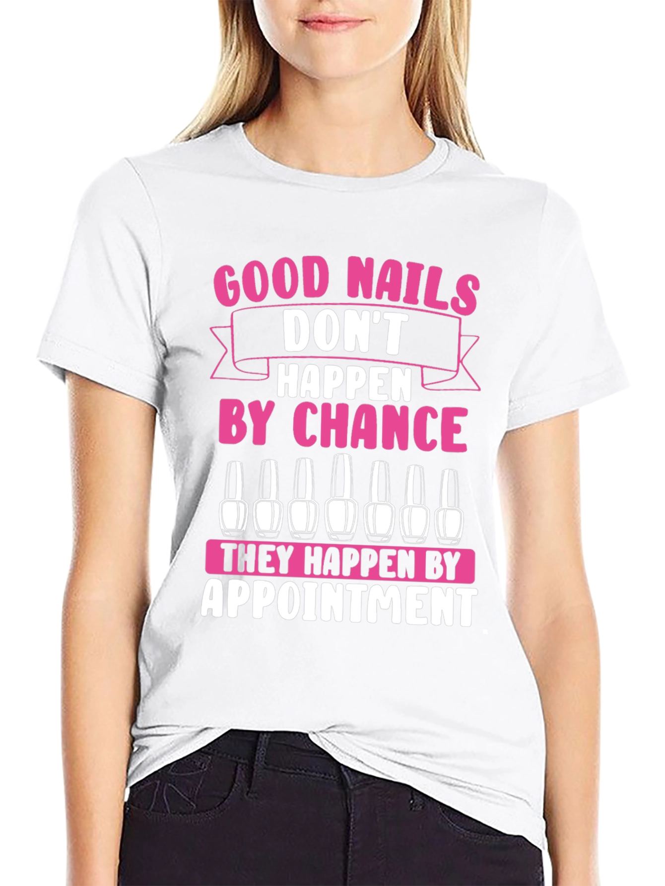 Black Good Nails Appointment Graphic T-Shirt view 9
