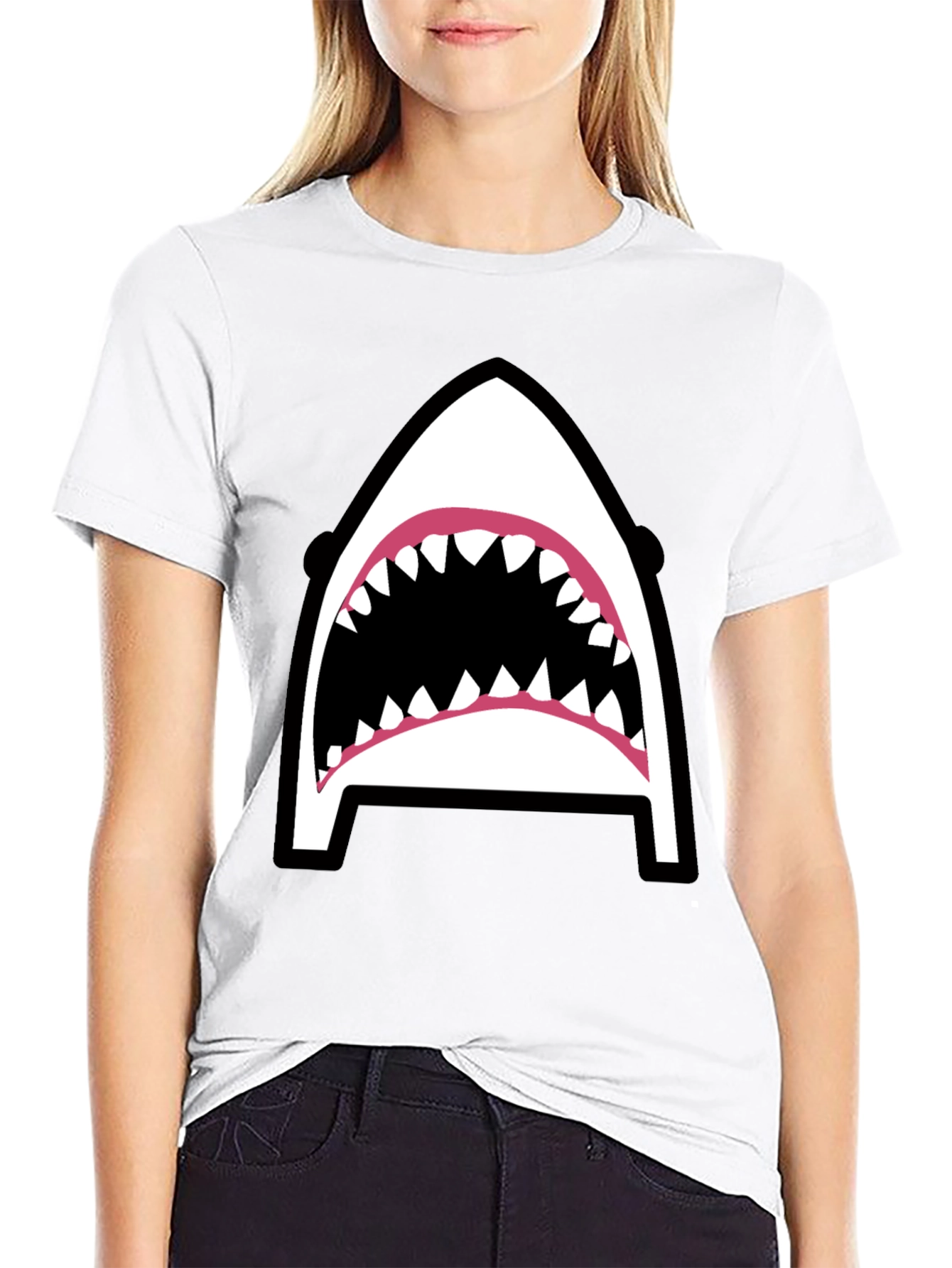 Black Shark Graphic Tee - Black Cotton Blend view 9