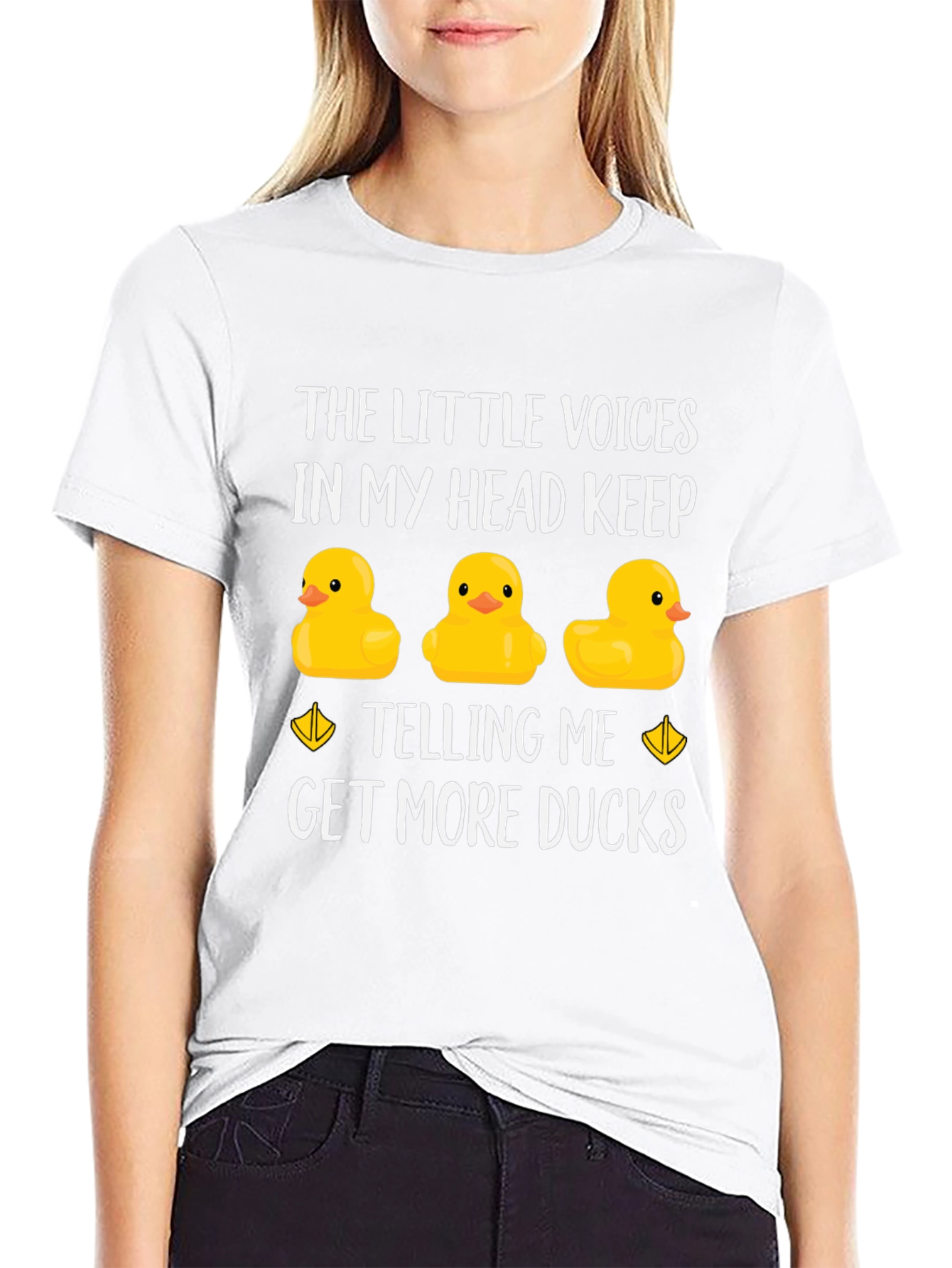 Black Funny Duck Lover T-Shirt - The Little Voices In My Head view 9