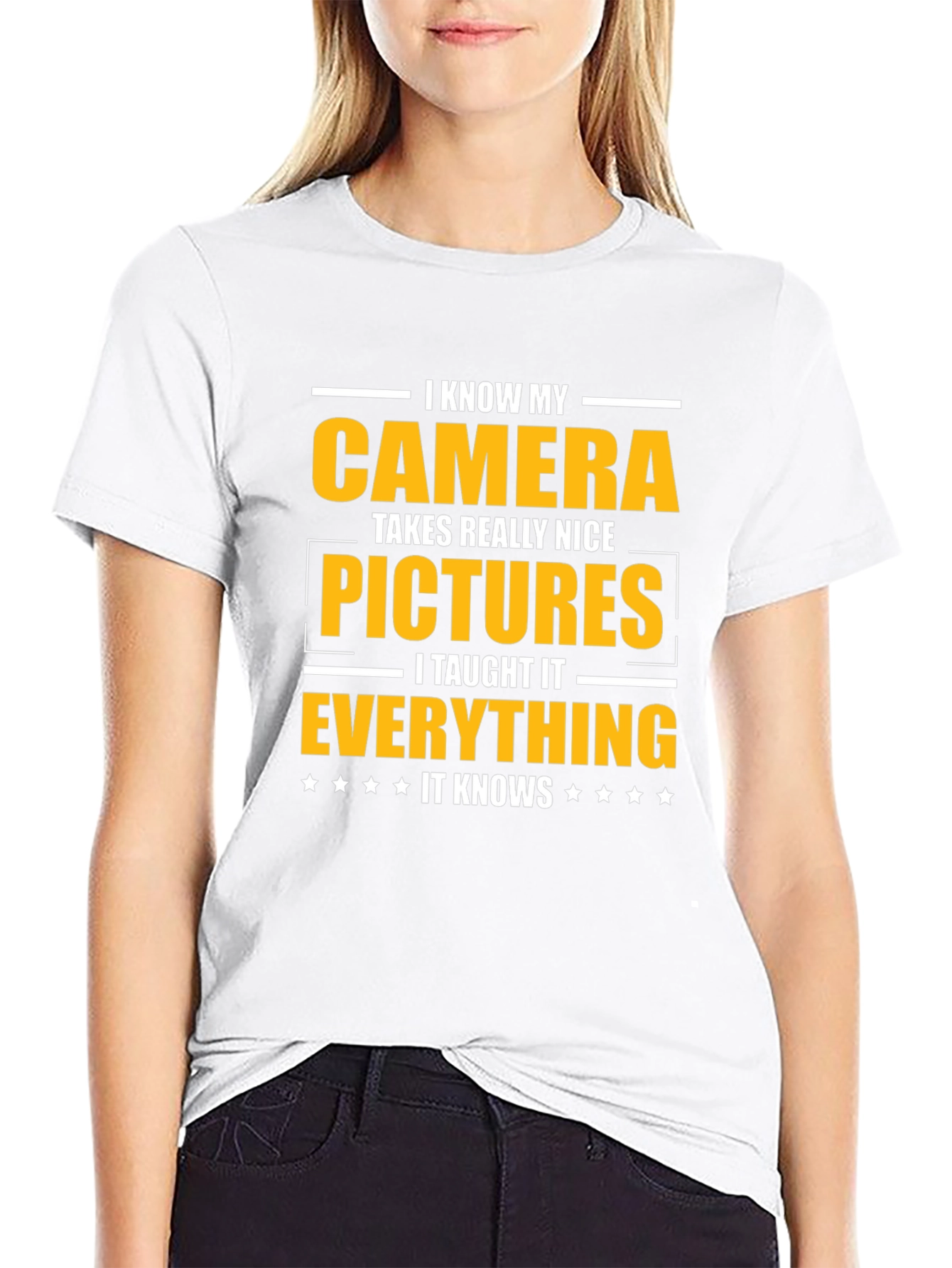 Black Funny Camera T-Shirt - I Taught It Everything! view 9