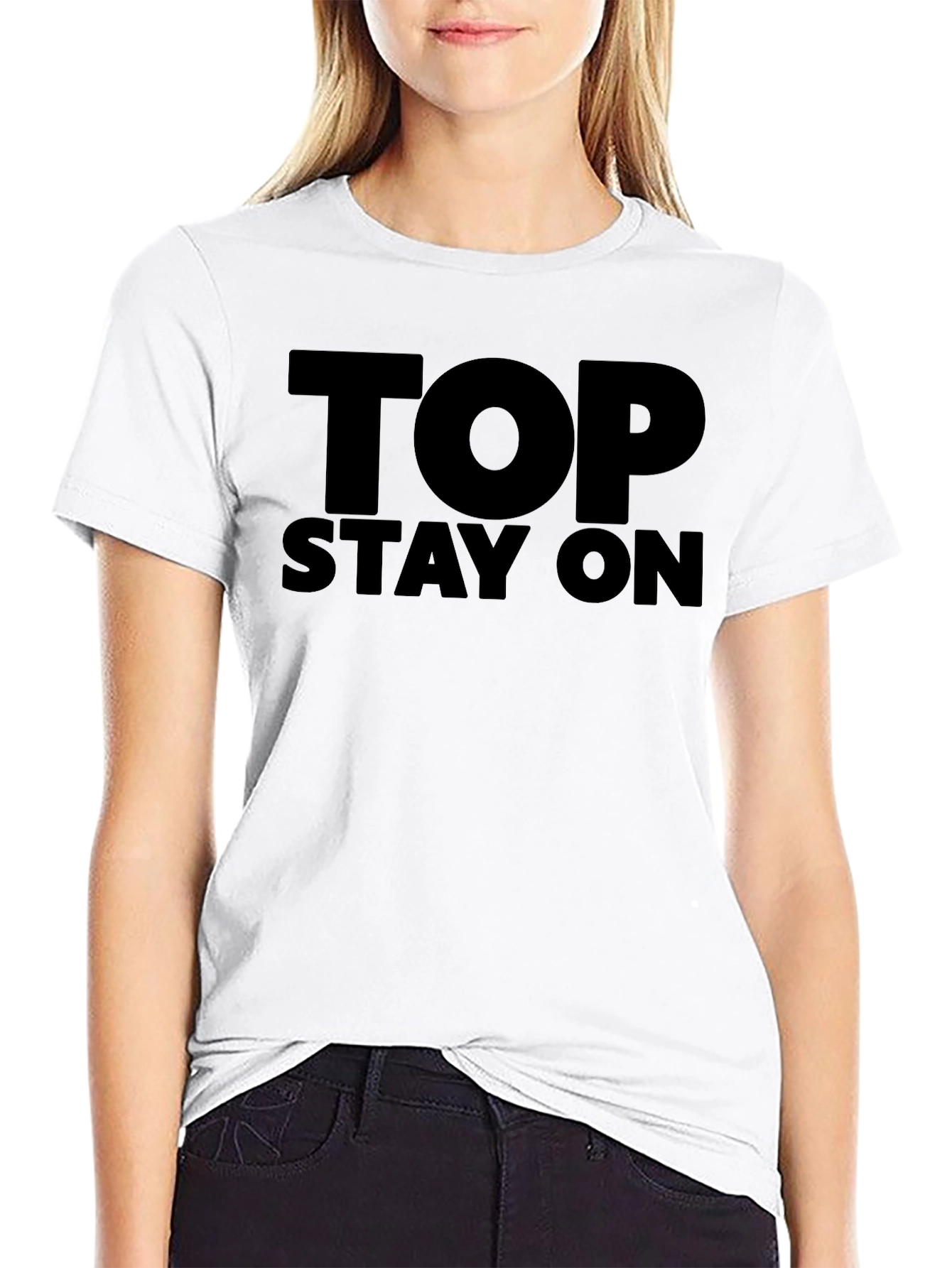 Black Top Stay On Graphic Black T-Shirt view 9
