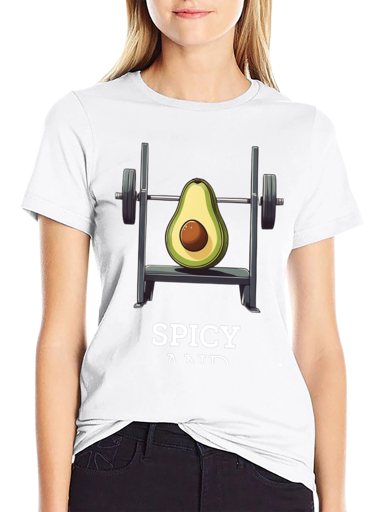 Black Avocado Gym Workout T-Shirt - Spicy and Fit! view 9