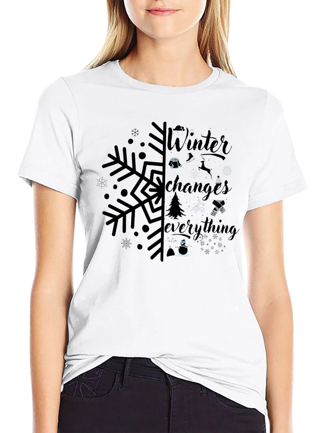 Black Winter Changes Everything T-Shirt view 9