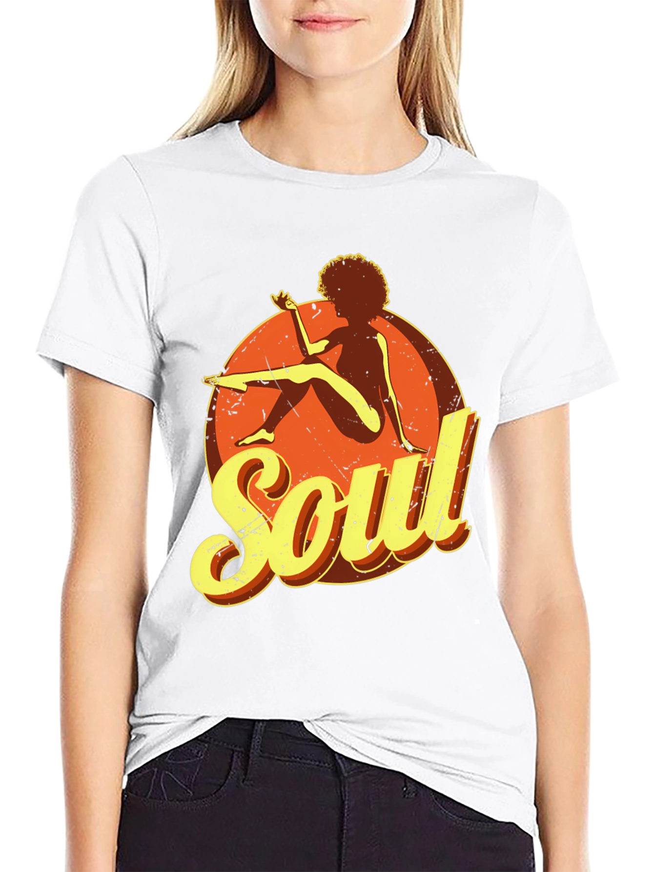 Black Retro Soul Graphic T-Shirt view 9
