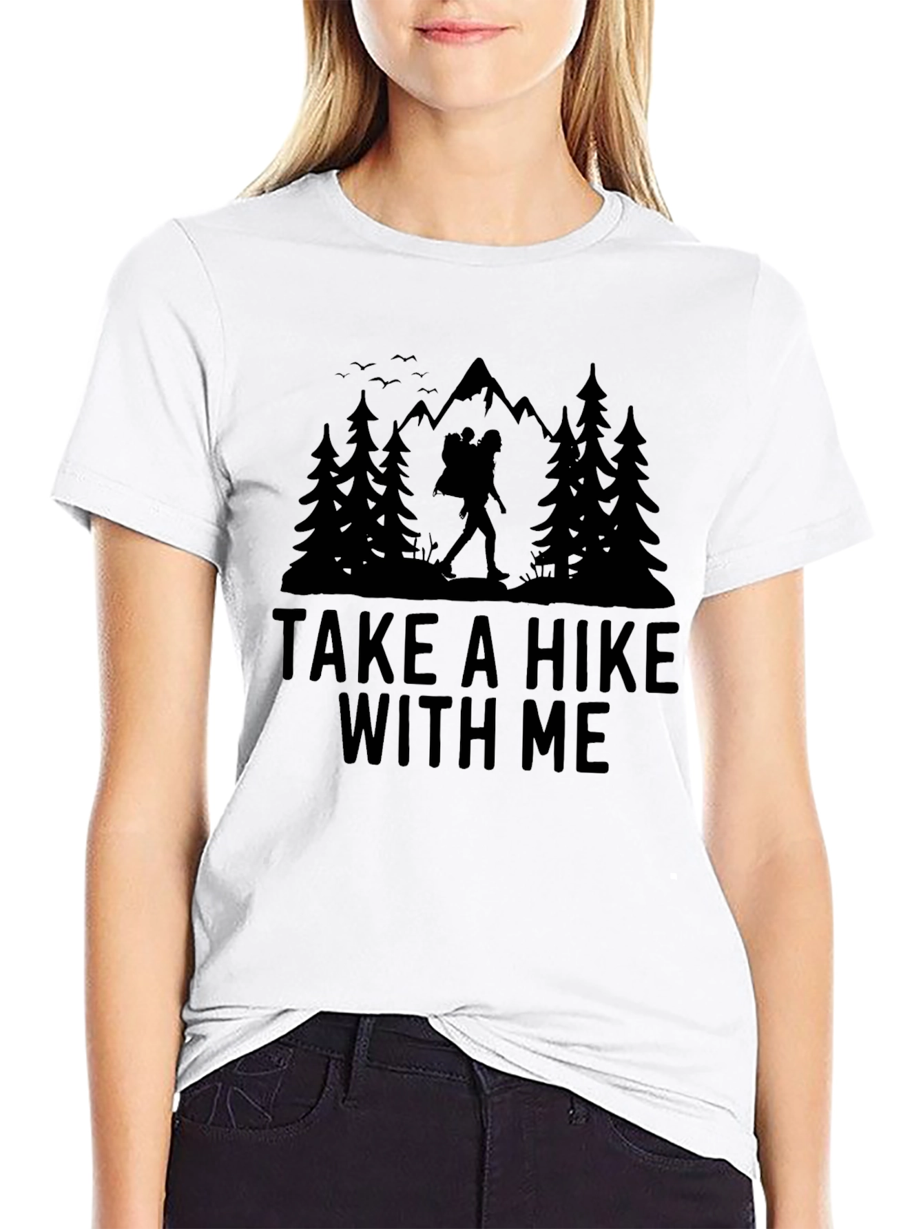 Black Take a Hike With Me Graphic Tee - Black view 9