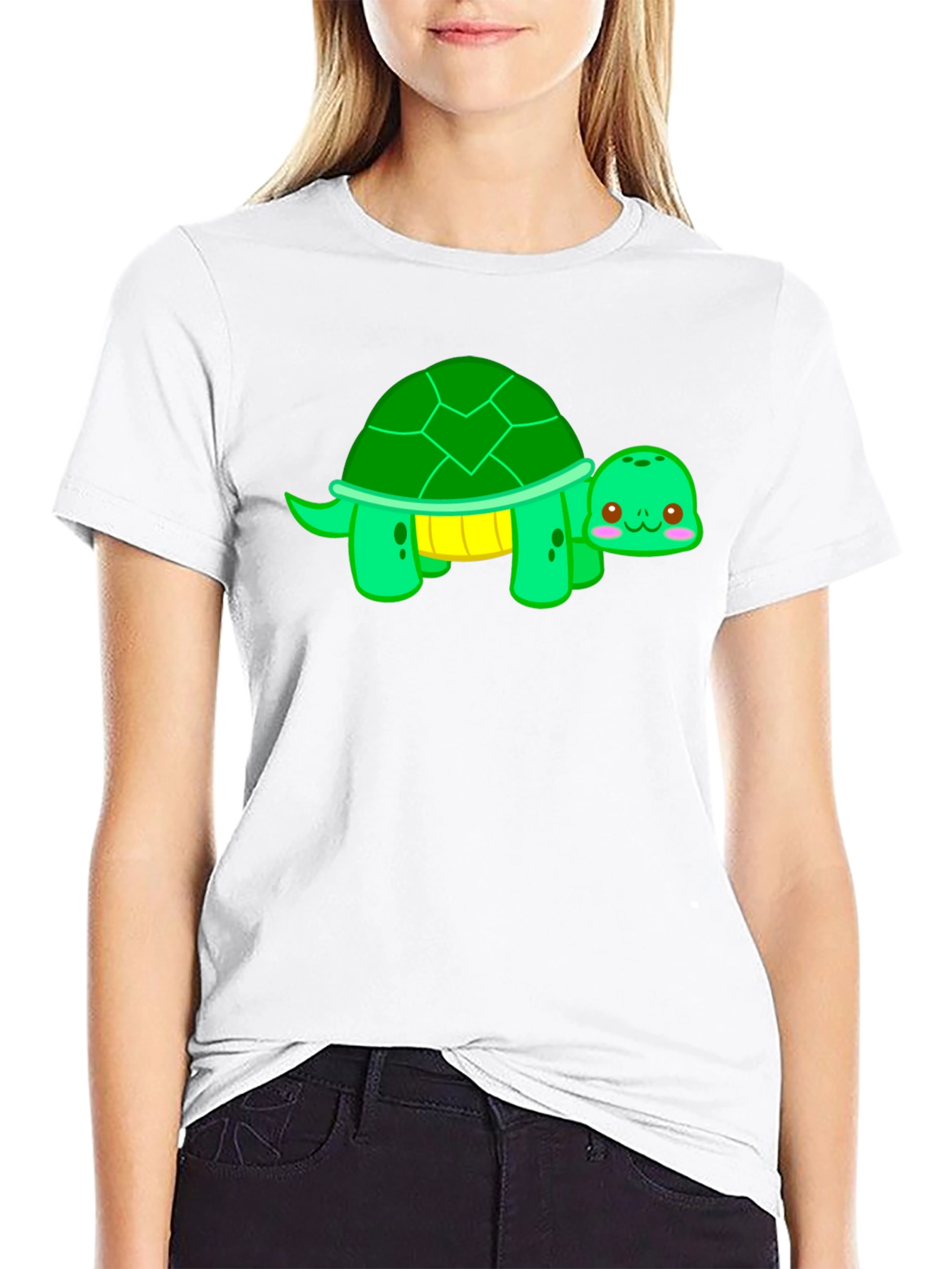 Black Cute Turtle Graphic T-Shirt - Black view 9