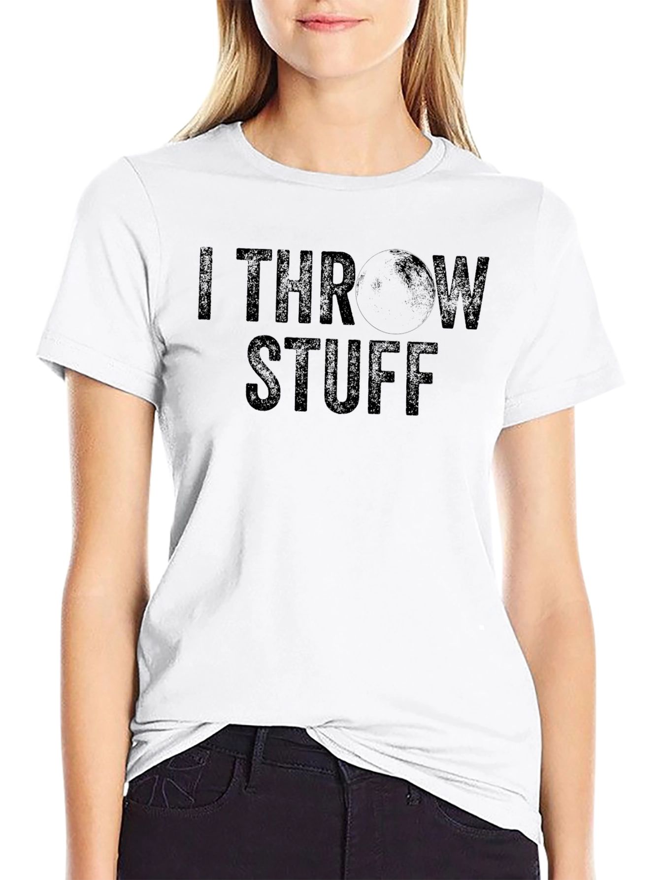 Black I Throw Stuff Graphic Tee - Novelty Shirt view 9
