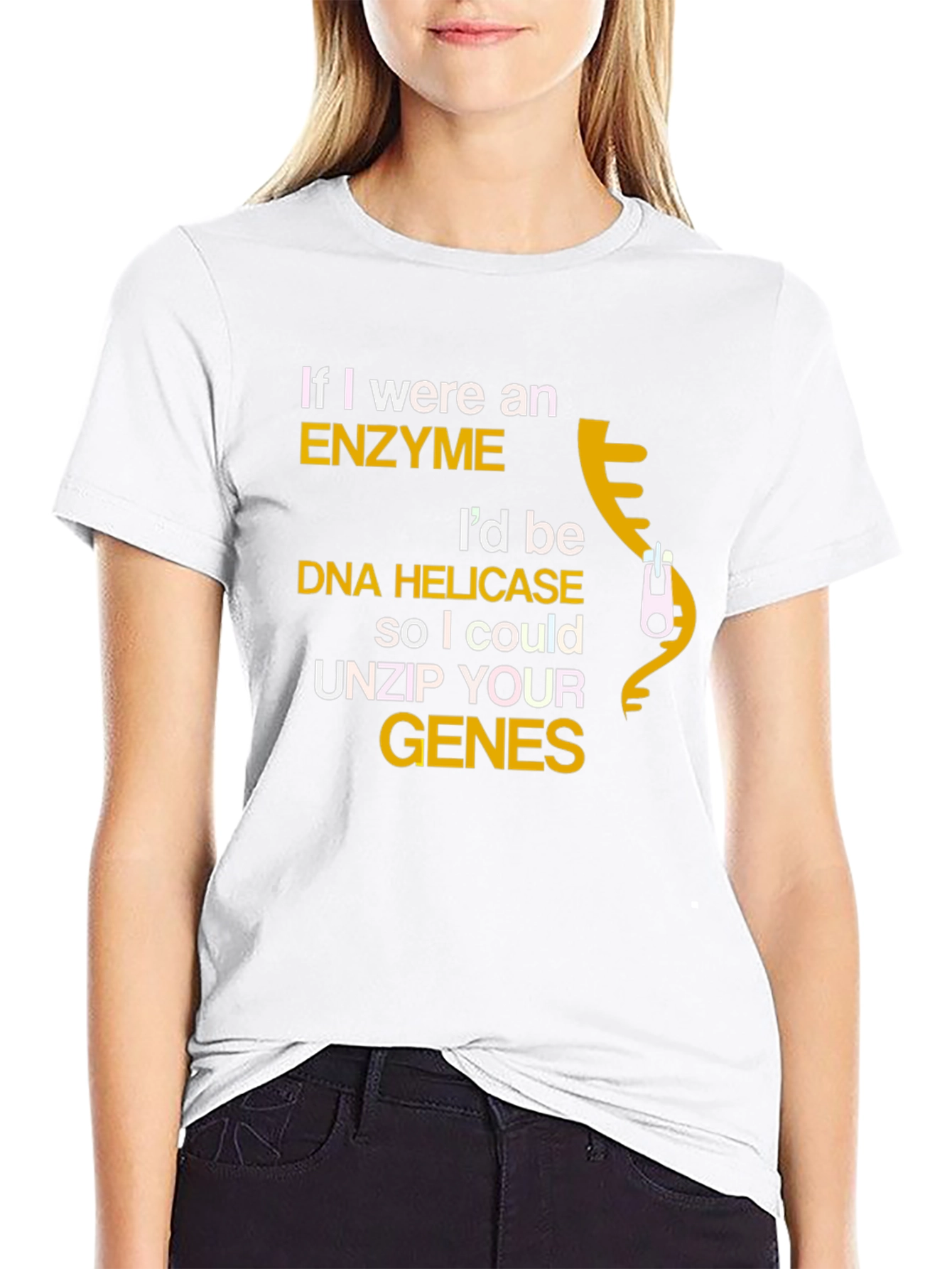 Black Enzyme DNA Helicase Funny Science T-Shirt view 9