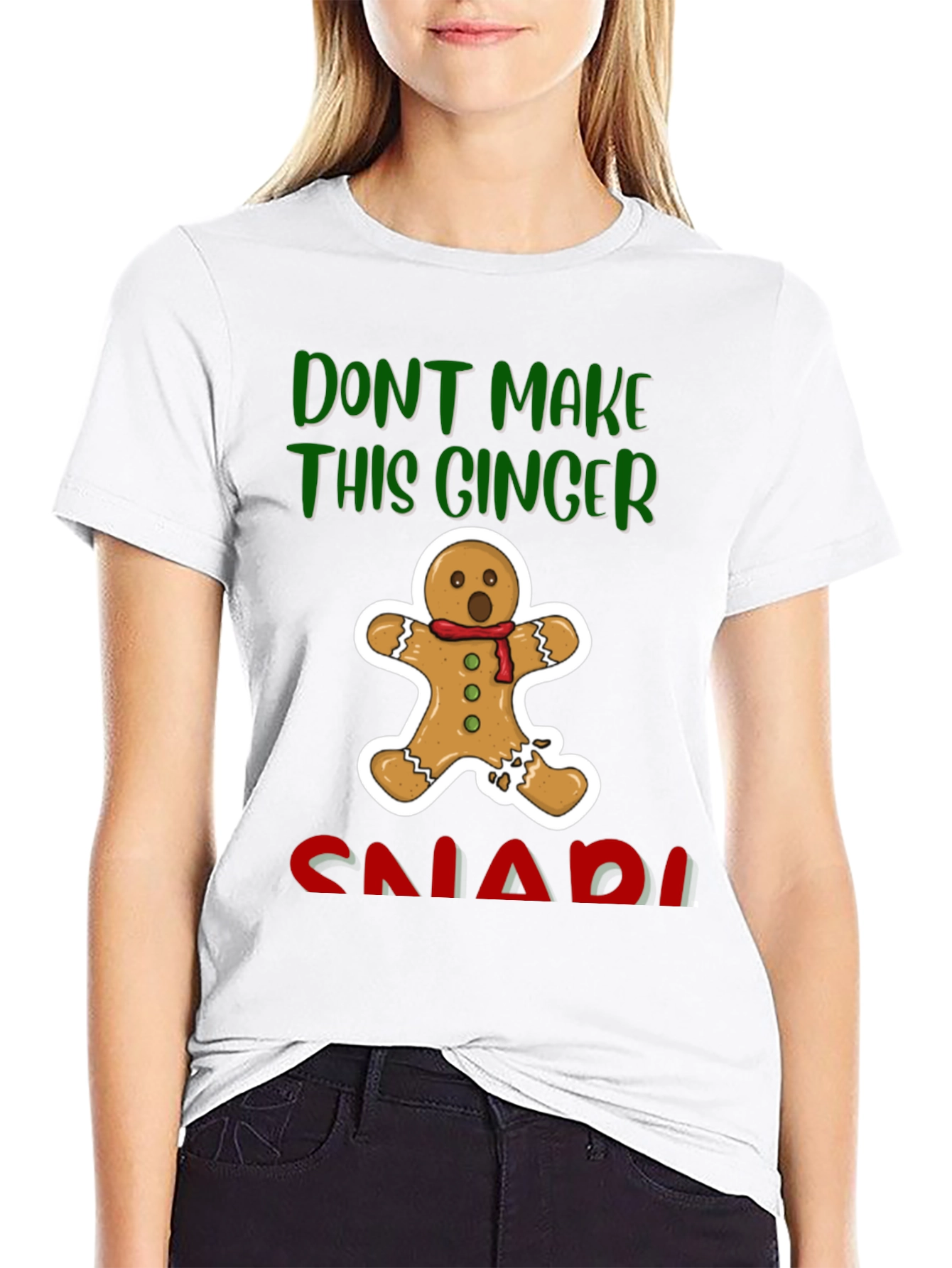 Black Gingerbread Man T-Shirt - Don't Make This Ginger Snap view 9