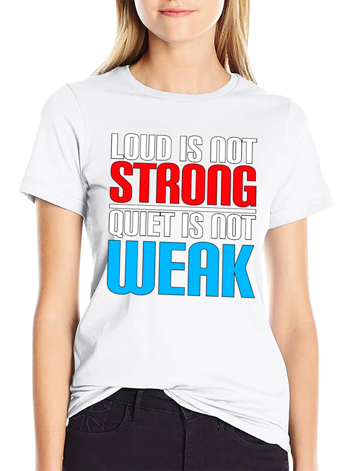 Black Loud is Not Strong Graphic T-Shirt view 9