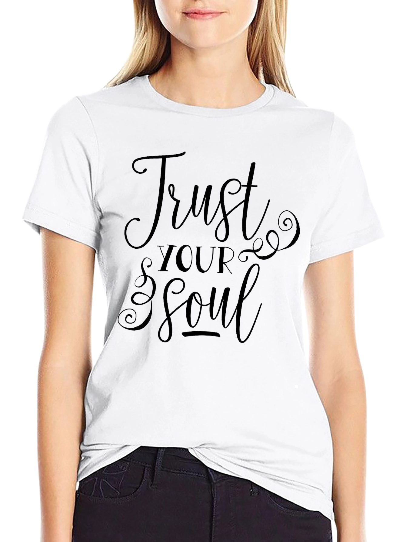 Black Trust Your Soul Black Graphic Tee view 9