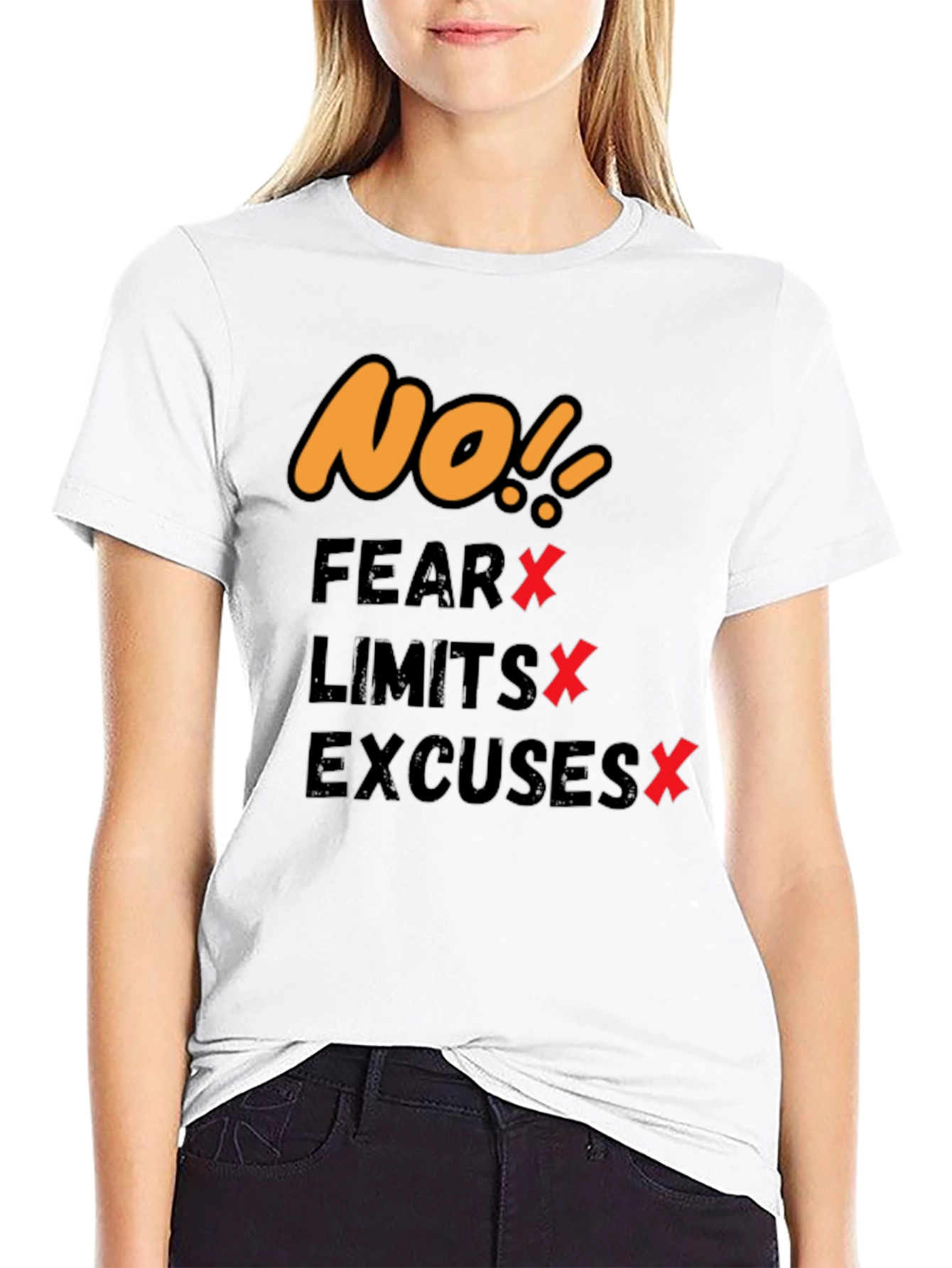 Black Motivational T-Shirt - No Fear, Limits, Excuses! view 9
