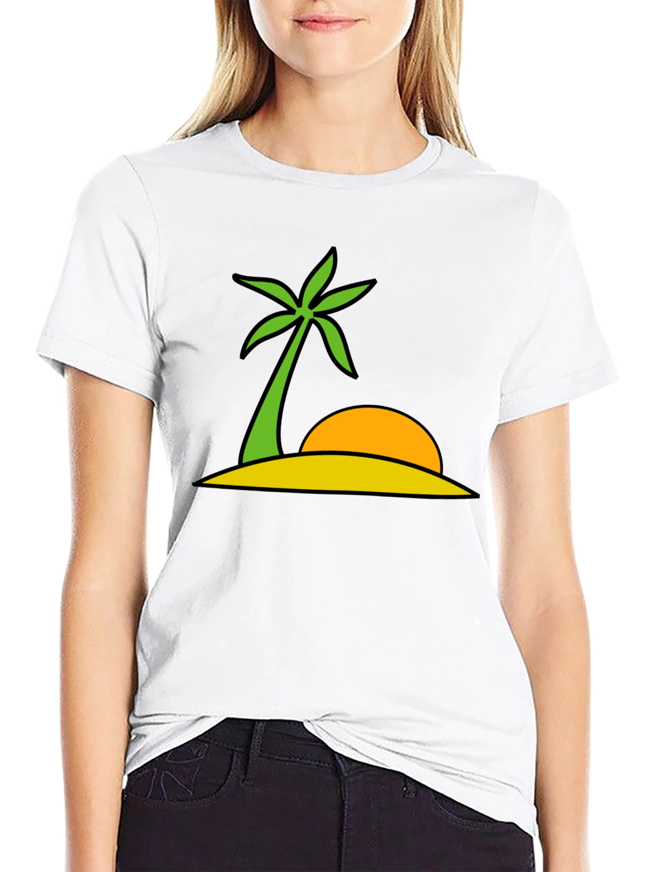 Black Tropical Island Graphic Tee - Summer Vibes view 9