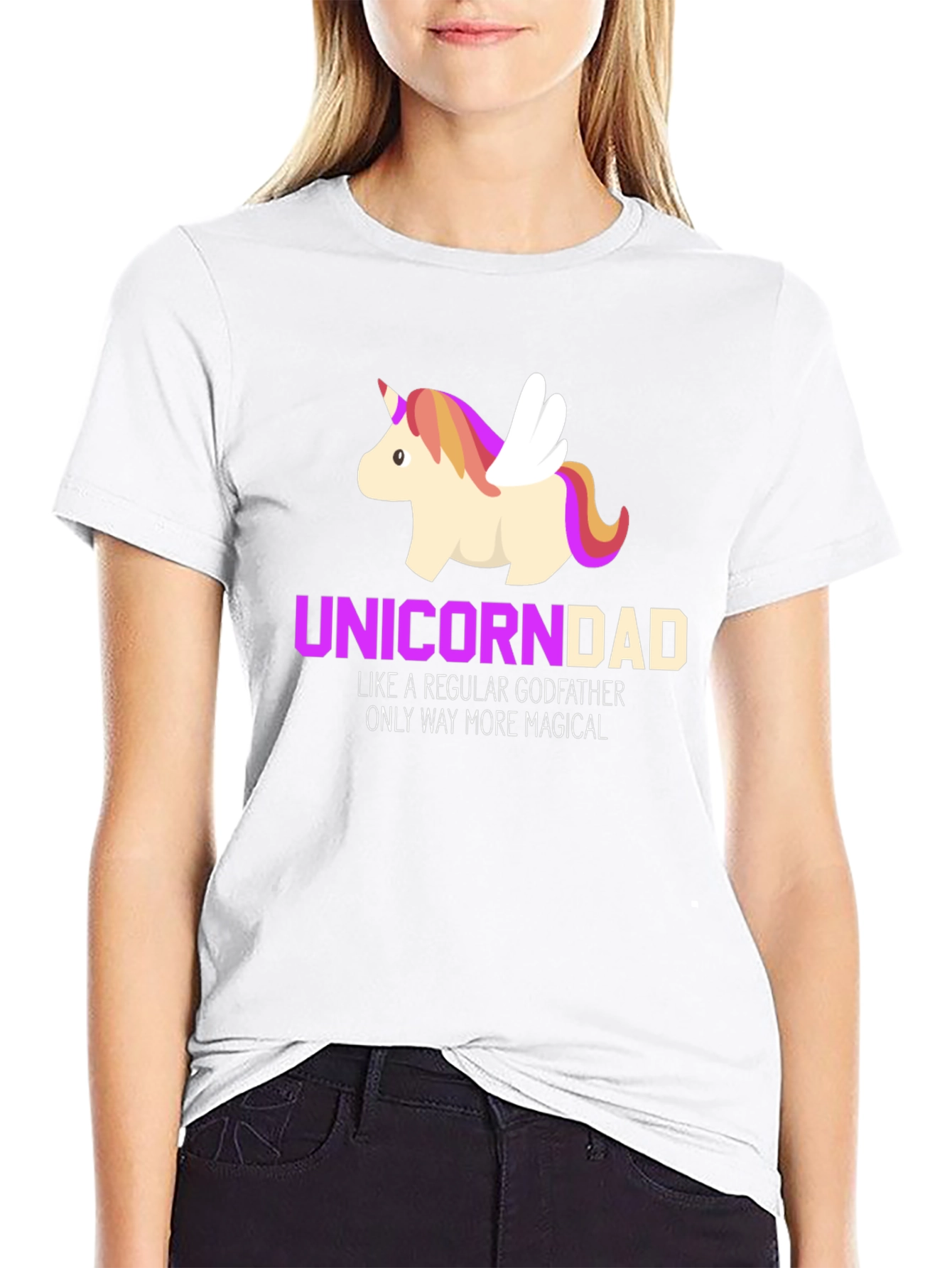 Black Unicorn Dad Magical Godfather T-Shirt view 9