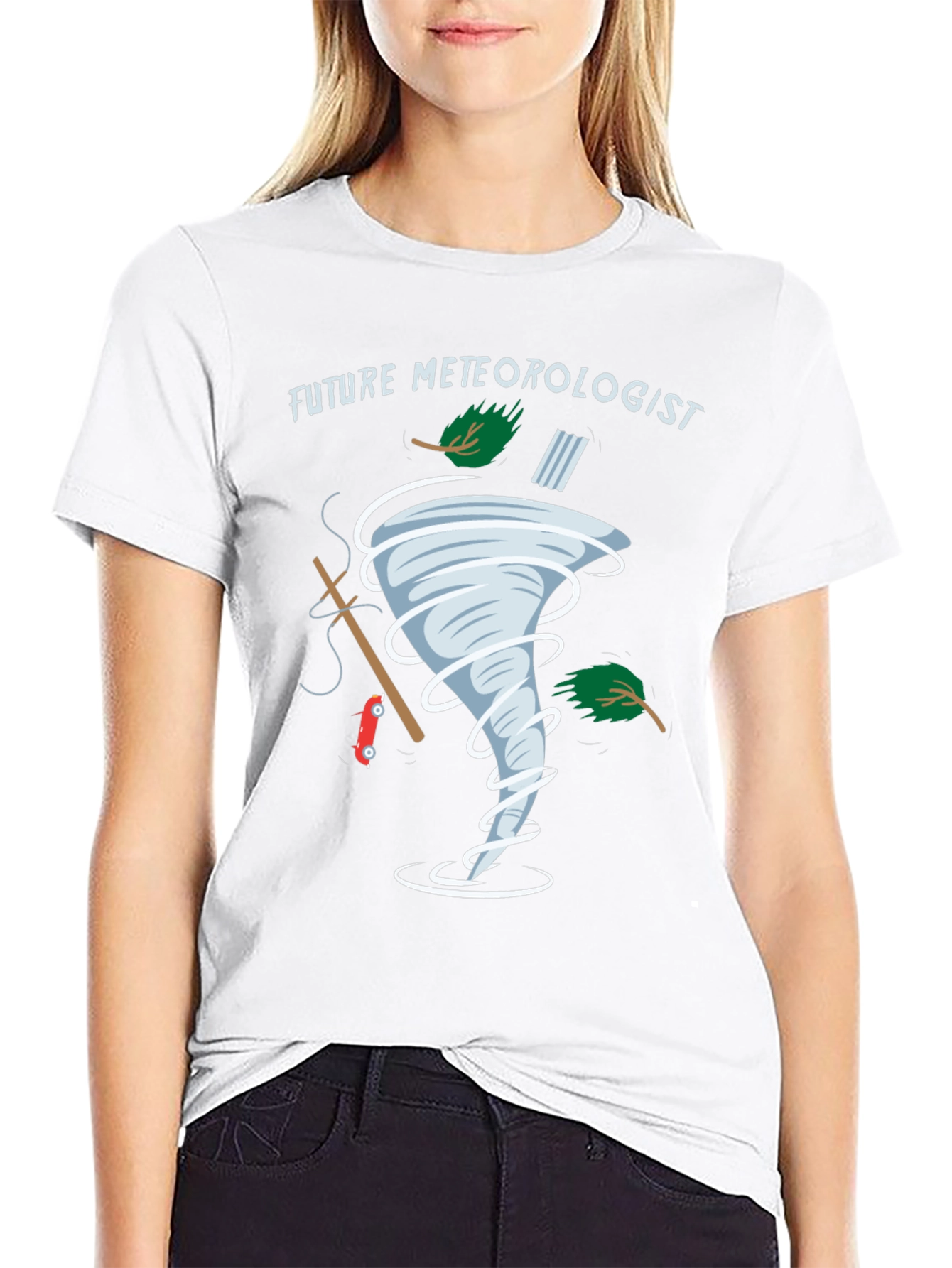 Black Future Meteorologist Tornado Graphic Tee view 9