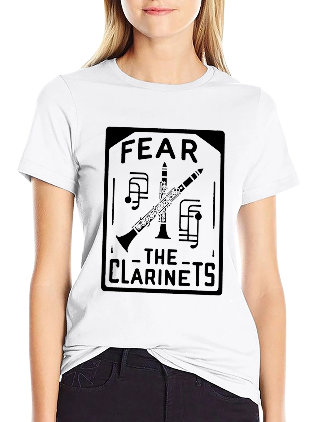 Black Fear the Clarinets Graphic T-Shirt view 9