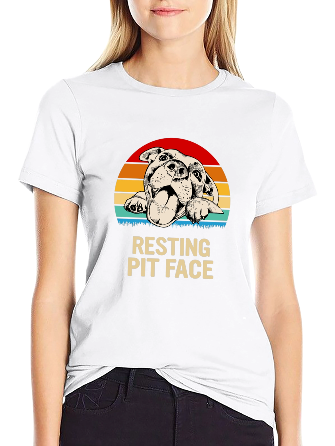 Black Resting Pit Face Graphic Tee view 9