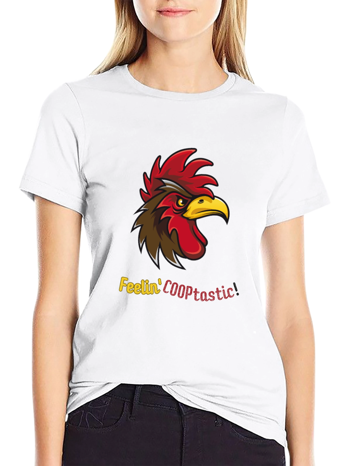 Black Feelin' COOPtastic Rooster Graphic T-Shirt view 9