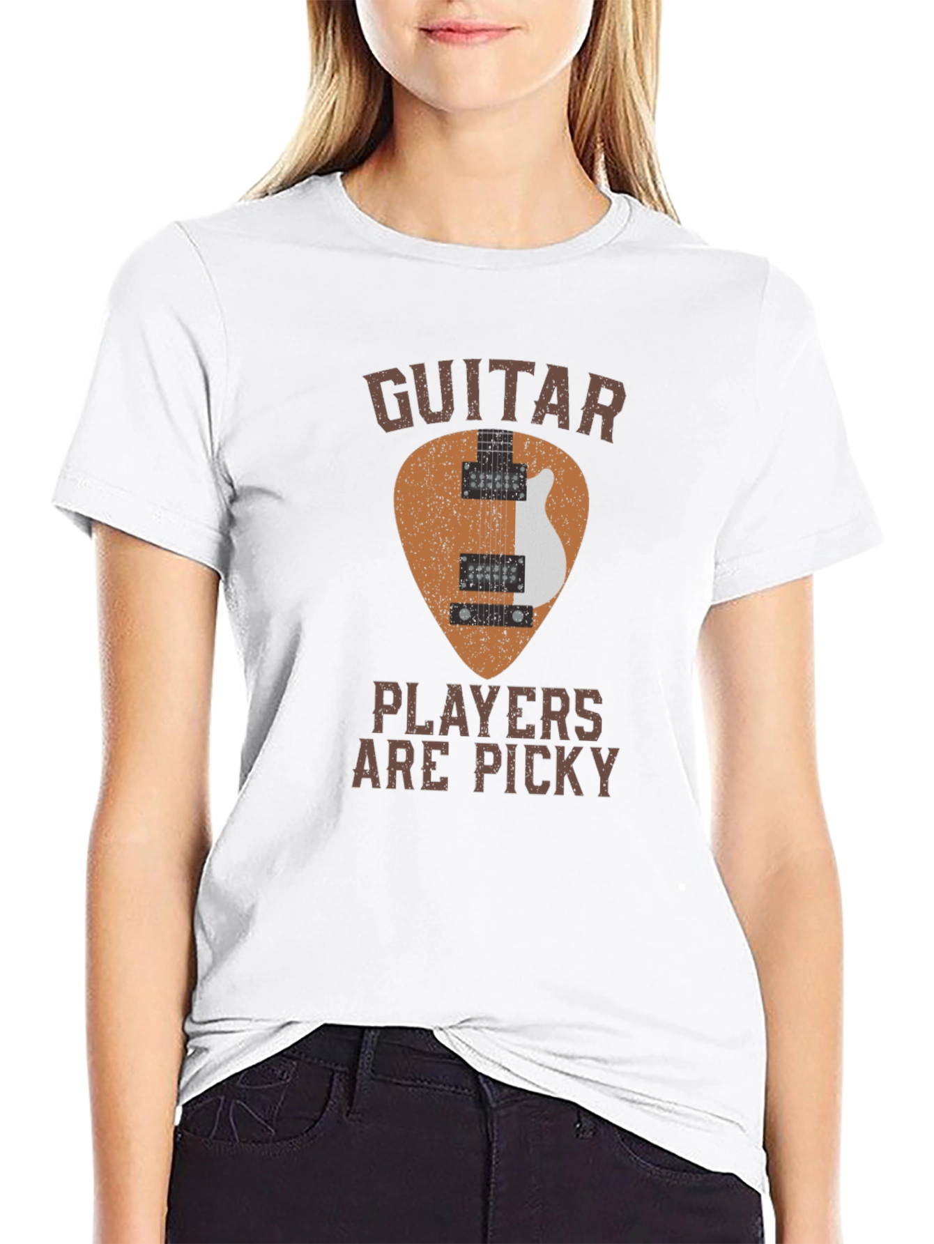 Black Guitar Players Picky T-Shirt - Music Lover Tee view 9