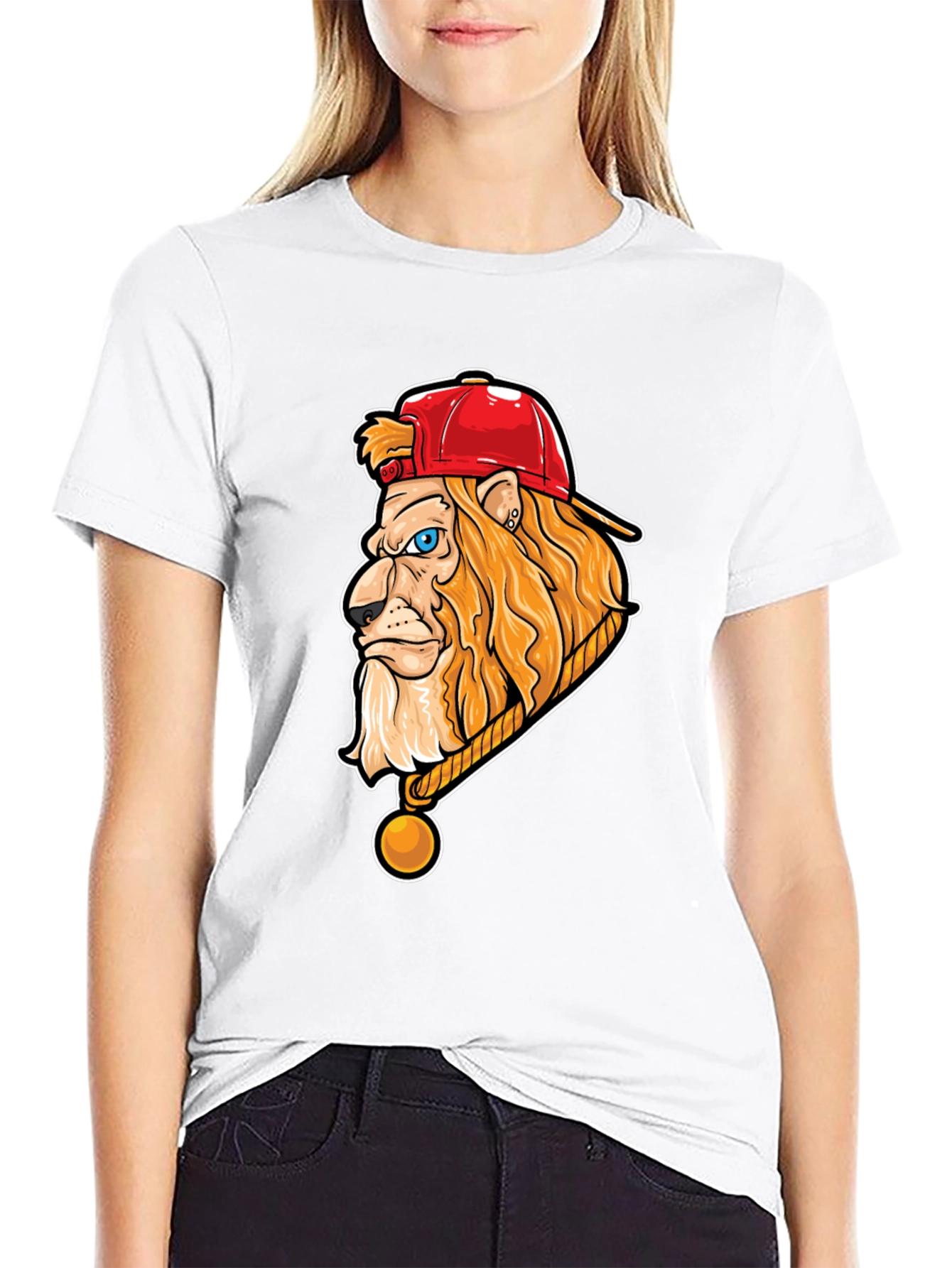 Black Lion Head Graphic Tee - Cool Streetwear Style view 9
