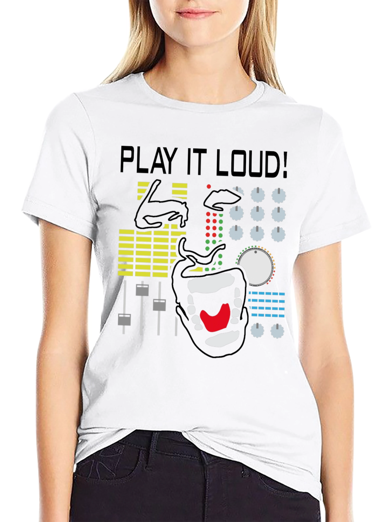 Black Play It Loud Graphic Tee - DJ Mixer Shirt view 9