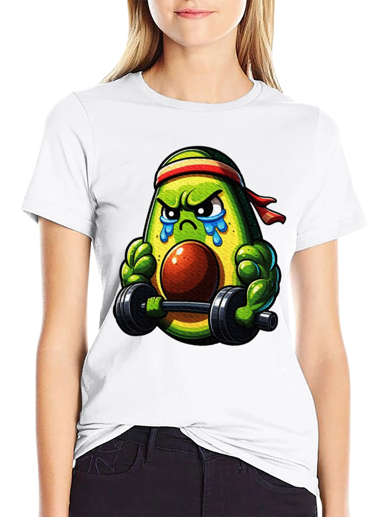Black Funny Avocado Gym T-Shirt - Workout Apparel view 9