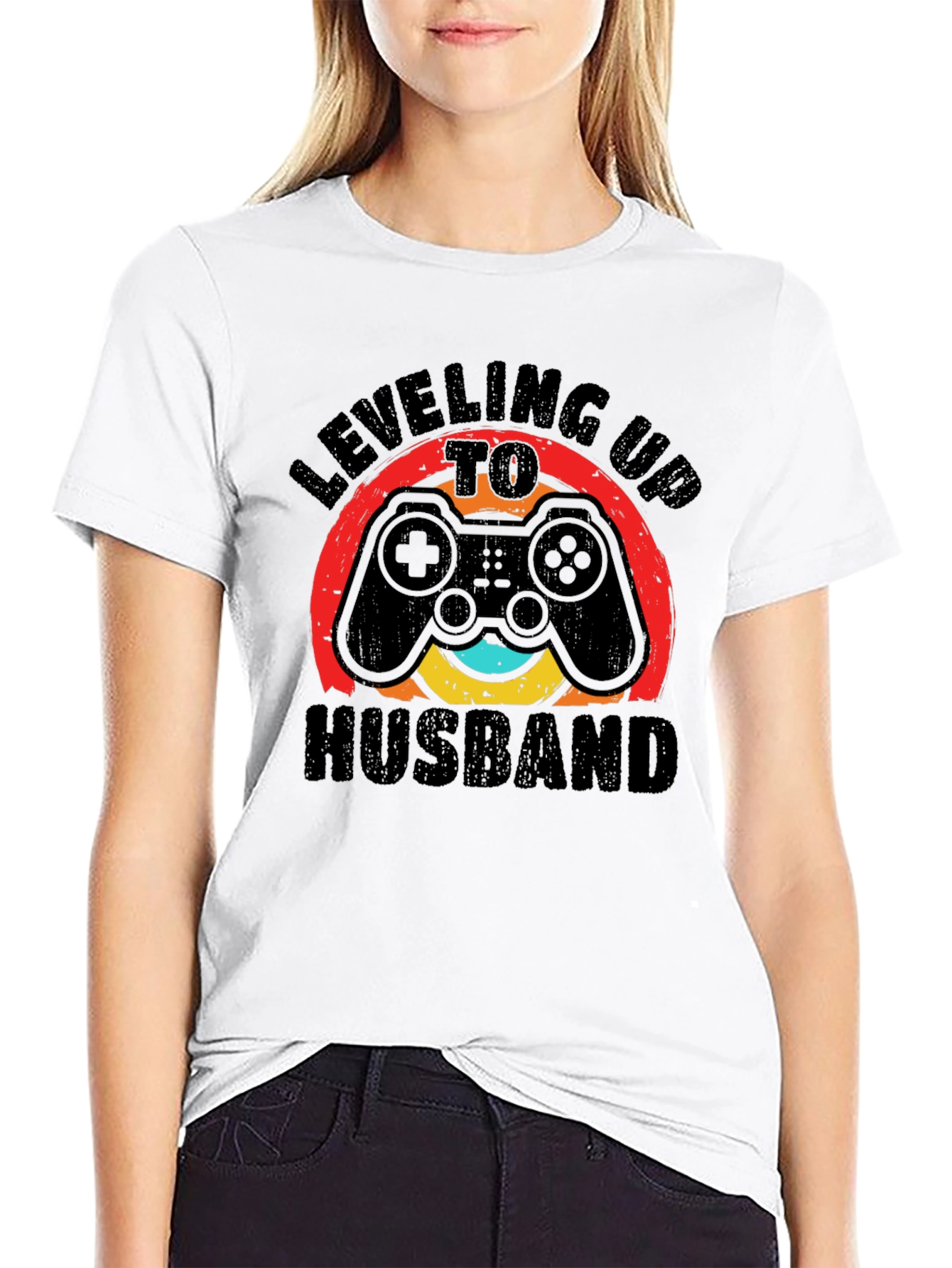 Black Leveling Up to Husband Gamer T-Shirt view 9