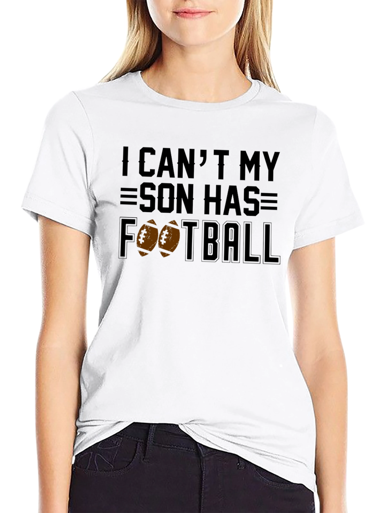 Black Son's Football T-Shirt - Dad's Game Day Tee view 9