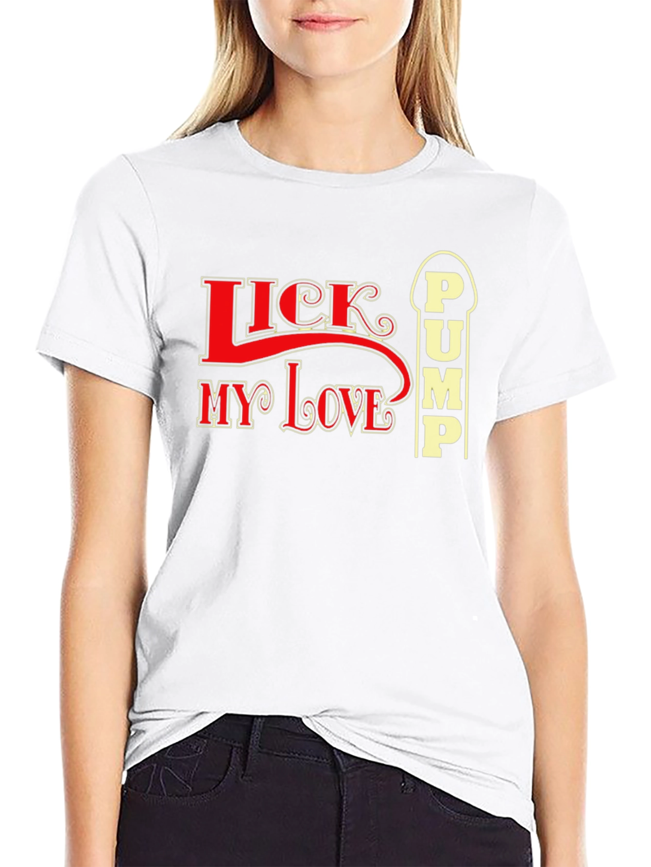 Black Lick My Love Pump Funny Graphic T-Shirt view 9