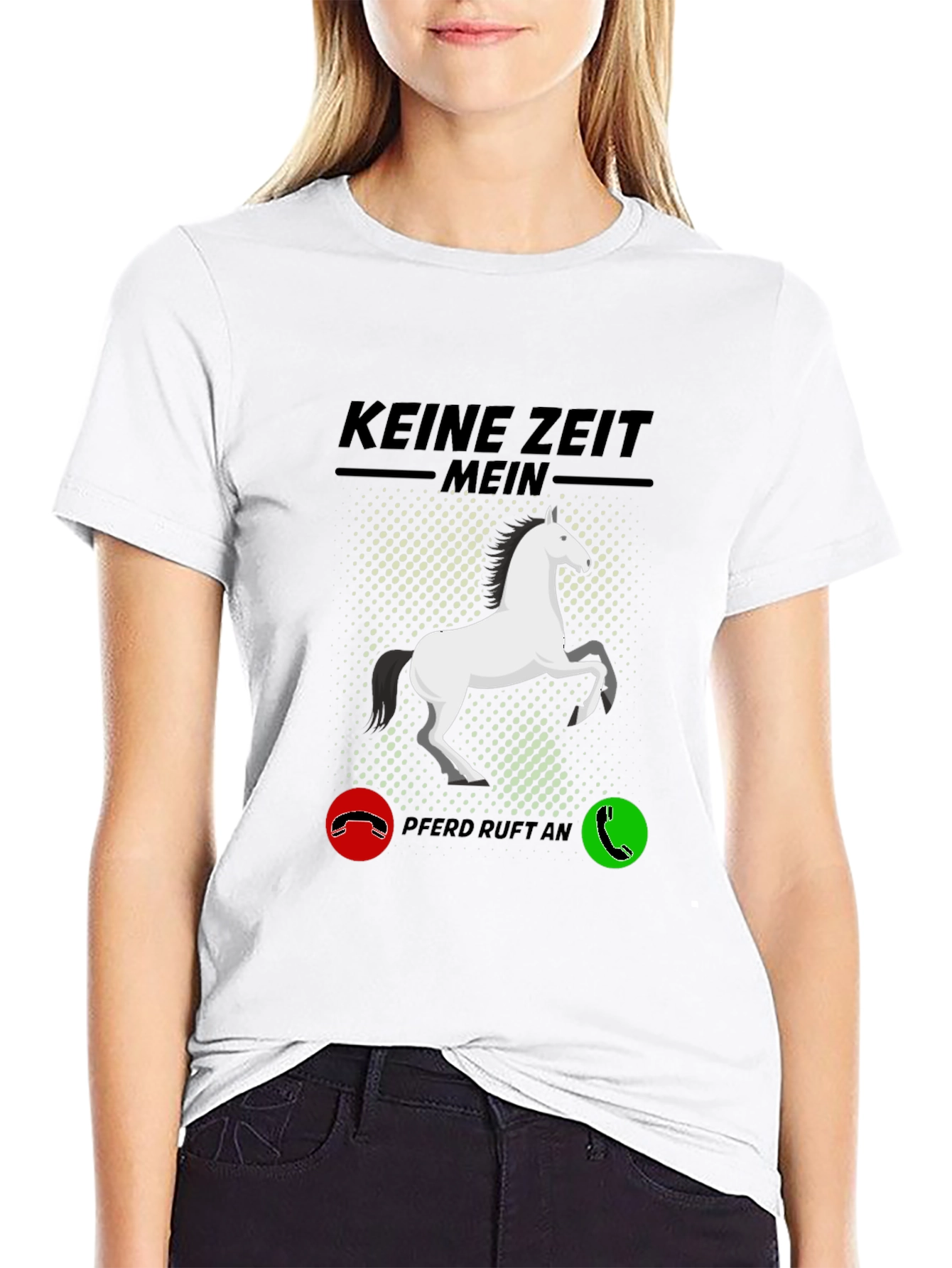 Black Horse Lover T-Shirt - Keine Zeit Mein Pferd Ruft An view 9