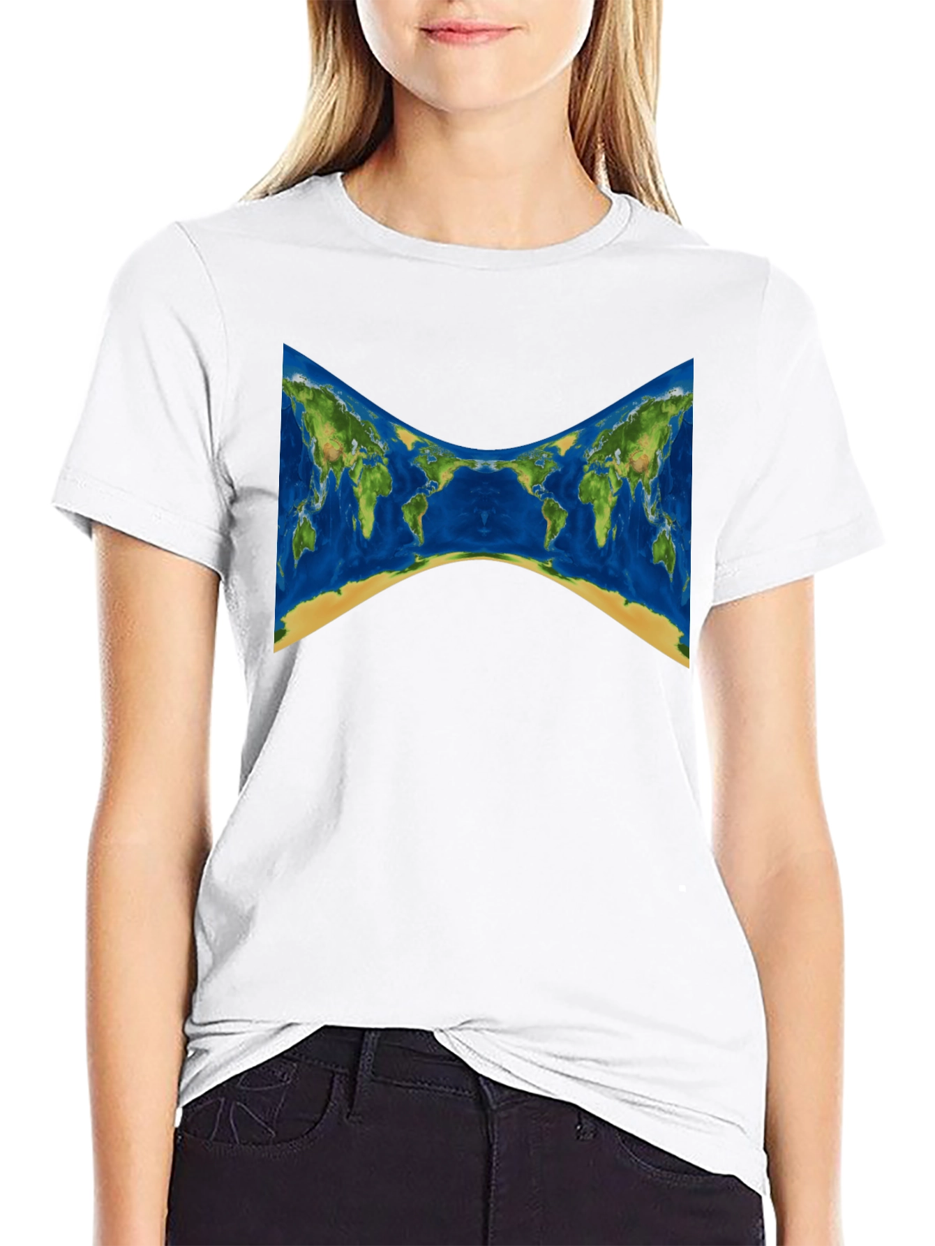 Black World Map Graphic Tee - Stylish Black T-Shirt view 9