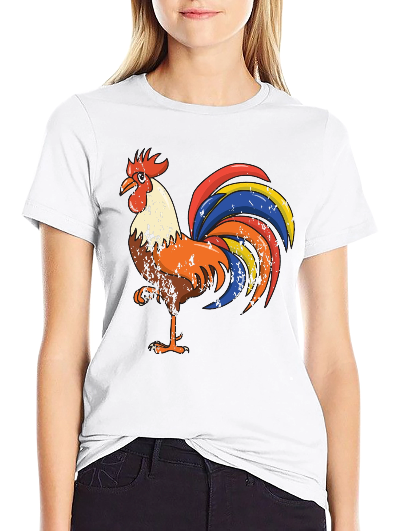 Black Rooster Graphic Tee - Men's Black T-Shirt view 9