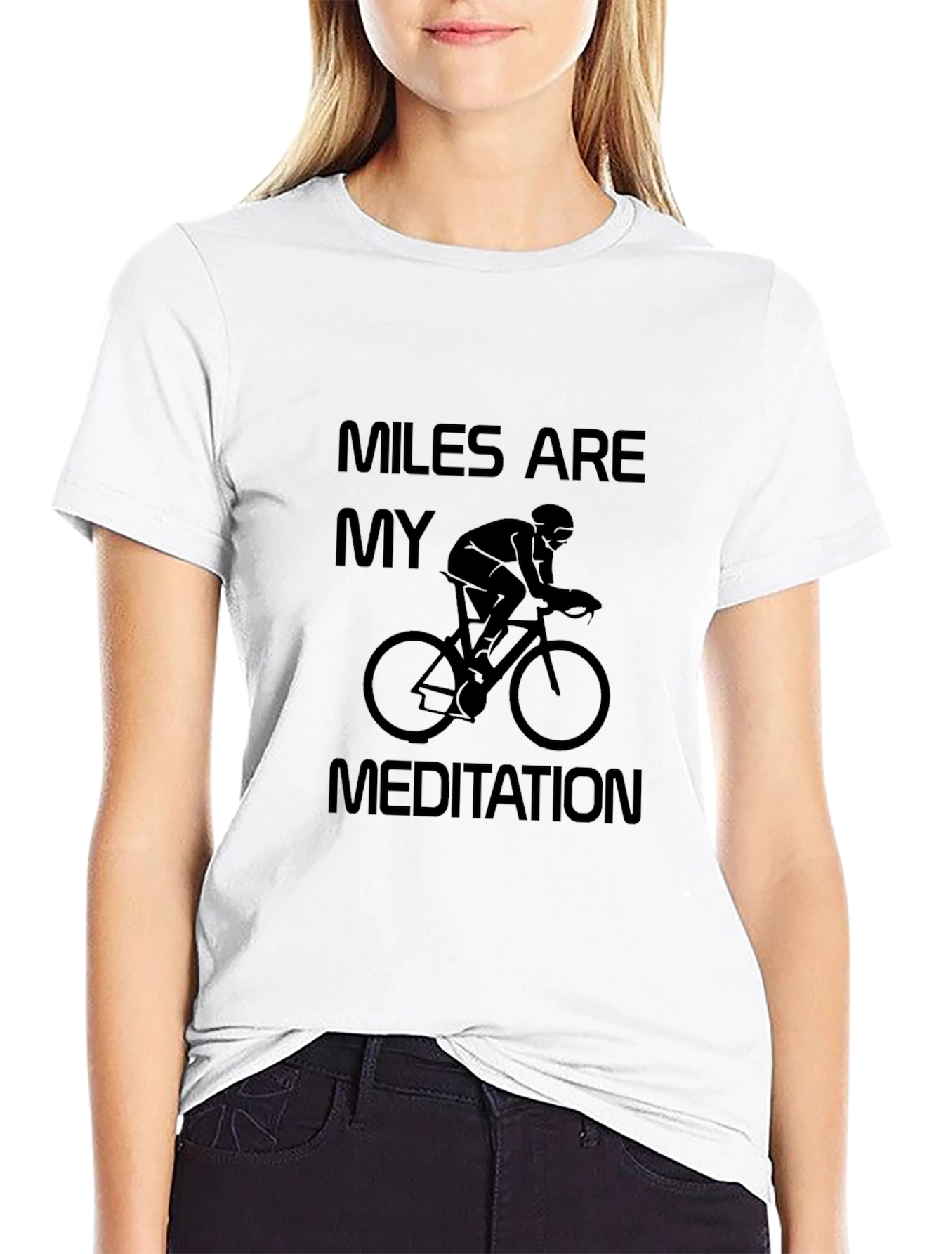Black Miles Are My Meditation Cycling T-Shirt view 9